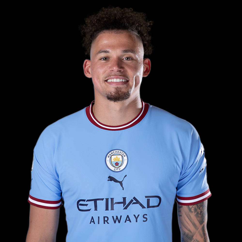 Kalvin Phillips, light blue Manchester City jersey, red trim, SD Desktop Wallpaper