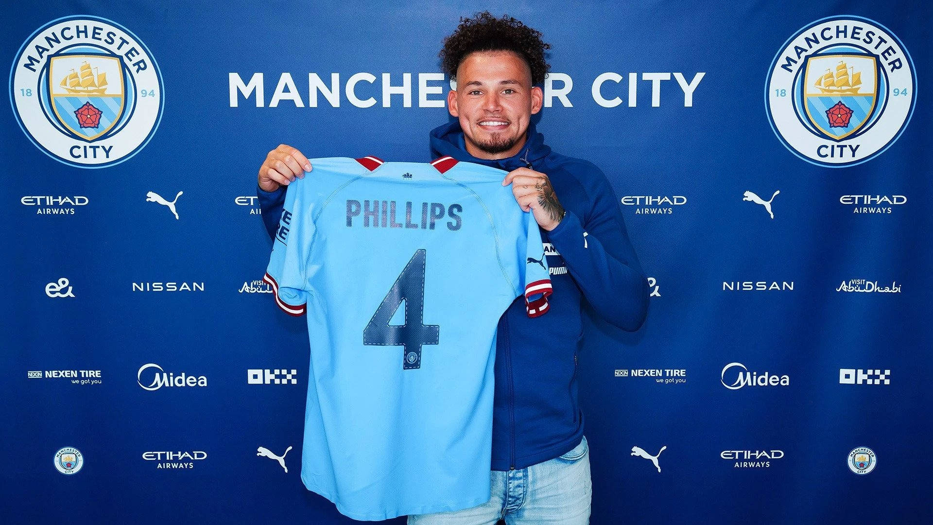 Kalvin Phillips, light blue Manchester City jersey, Phillips, Full HD Desktop Wallpaper