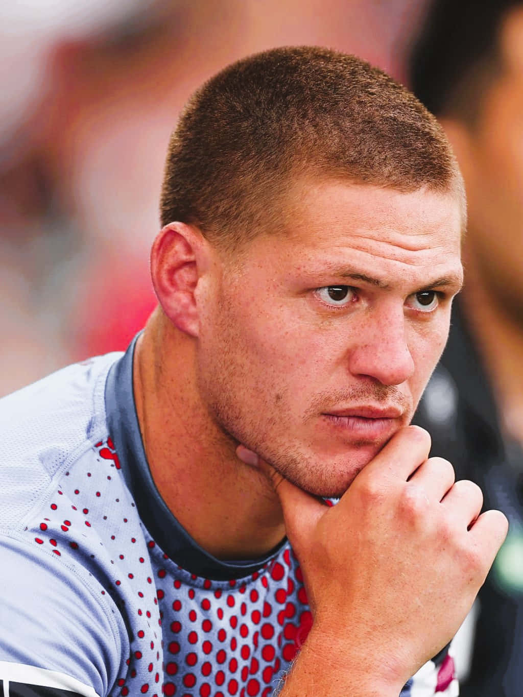 Kalyn Ponga, light blue jersey, red polka dots, HD Phone Wallpaper