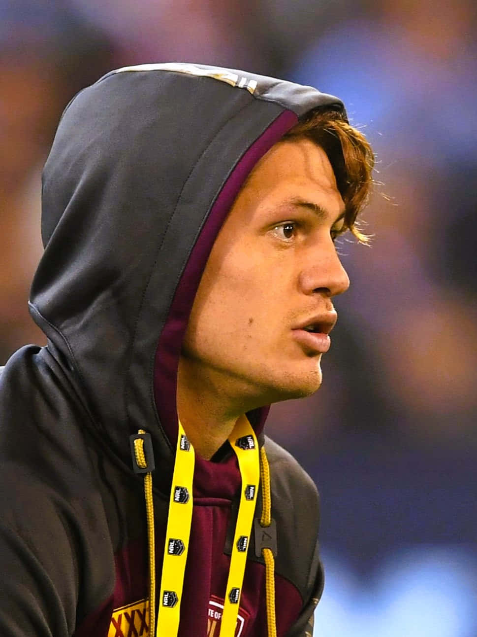 Kalyn Ponga, dark hoodie, maroon lining, HD Phone Wallpaper