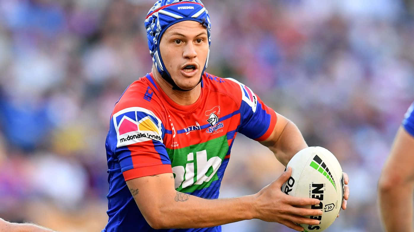 Kalyn Ponga, blue red and green jersey, rugby league player, HD Desktop Wallpaper