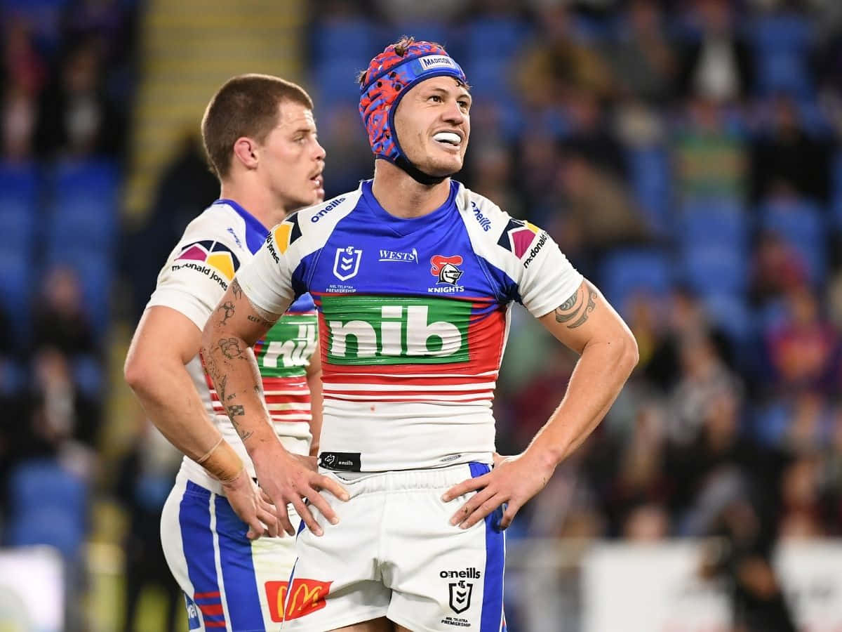 Kalyn Ponga, blue red and white jerseys, rugby league players, SD Desktop Wallpaper