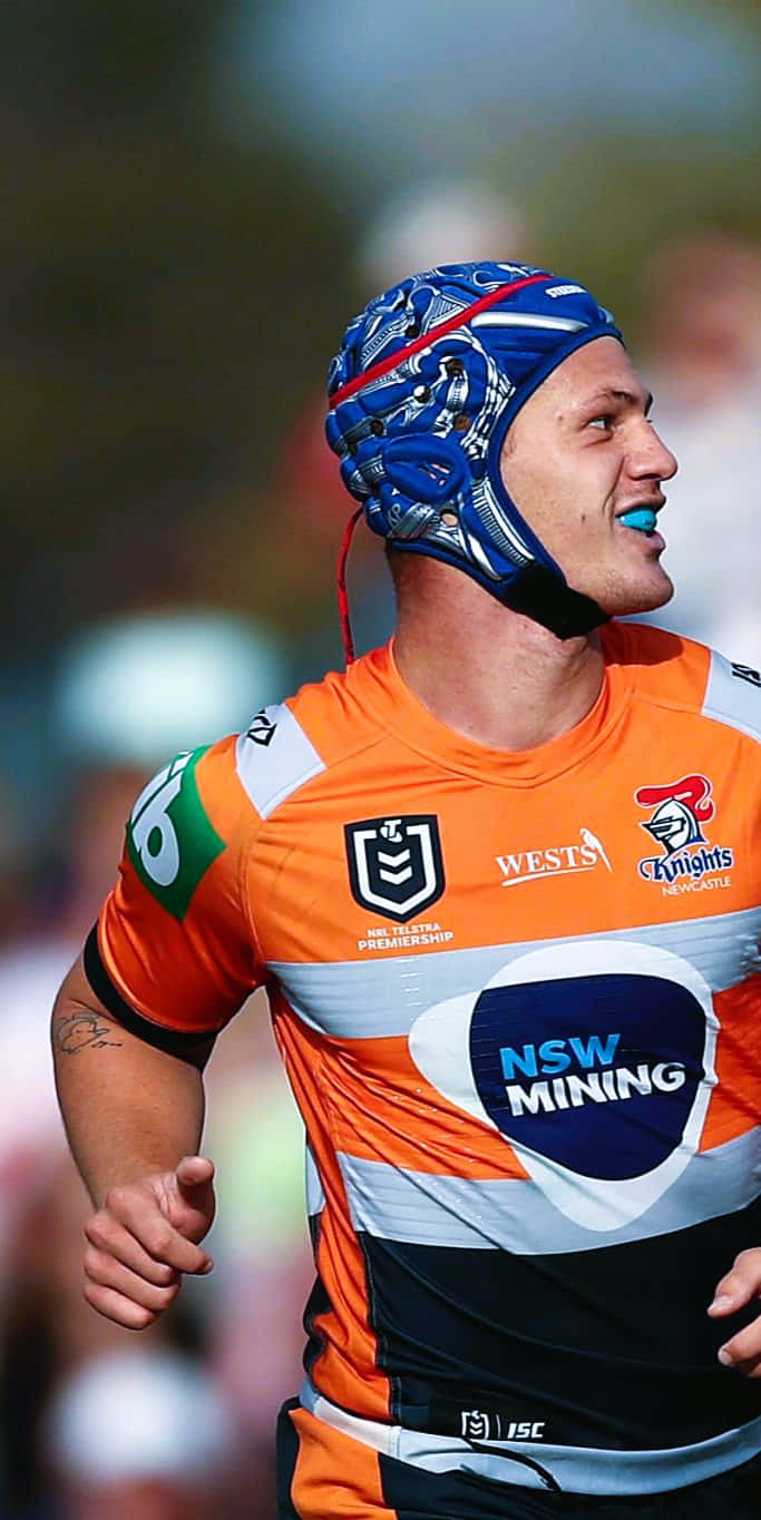 Kalyn Ponga, orange and blue NSW Mining jersey, rugby league player, HD Phone Wallpaper