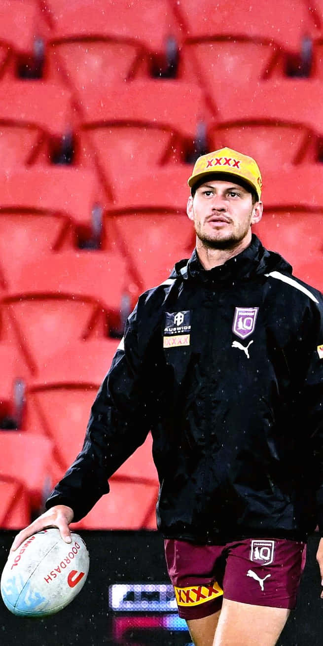 Kalyn Ponga, maroon and black gear, rain, HD Phone Wallpaper