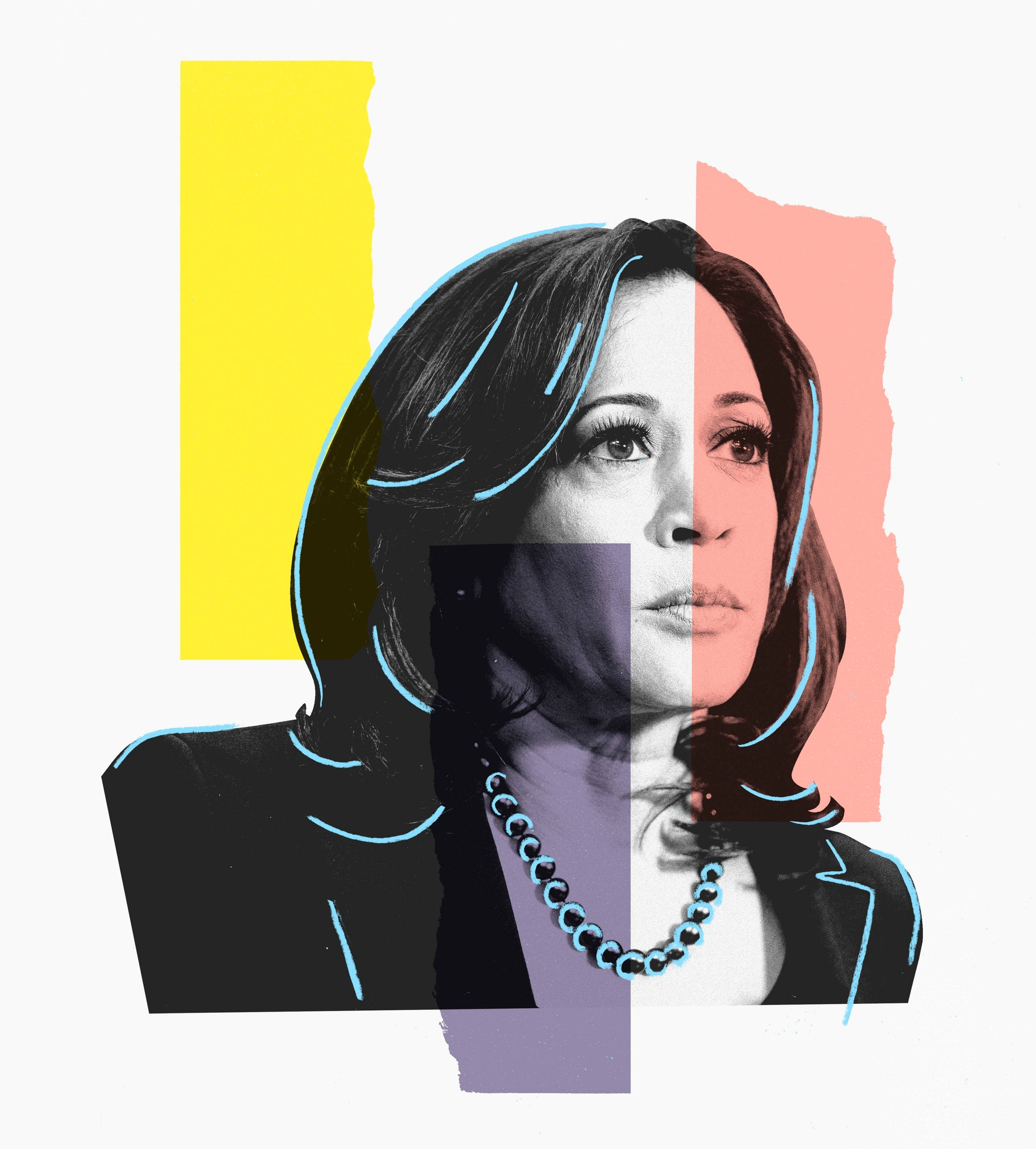Kamala Harris, pastel art, geometric shapes, 2K Phone Wallpaper