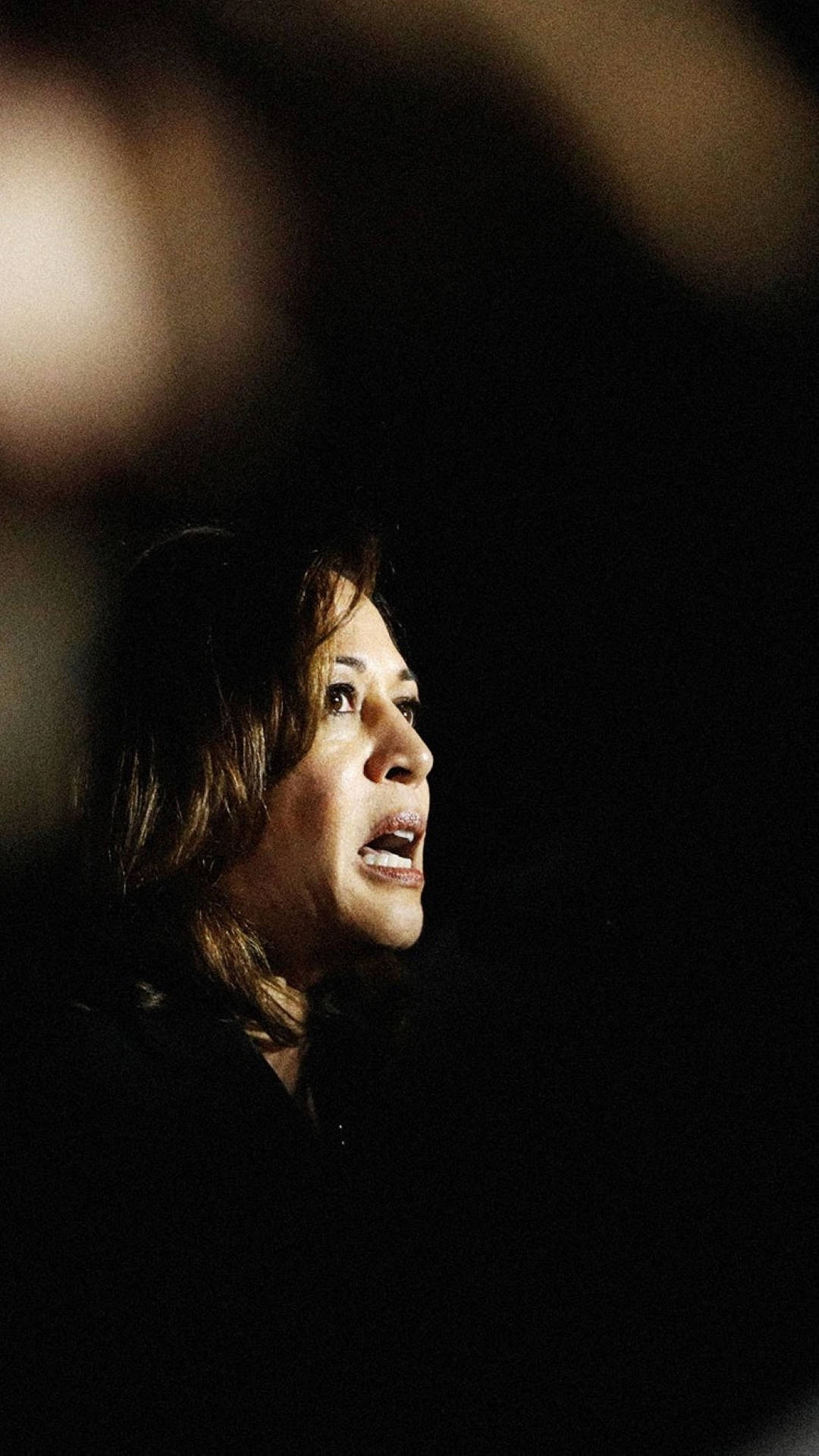 Kamala Harris, spotlight, dark background, Full HD Phone Wallpaper