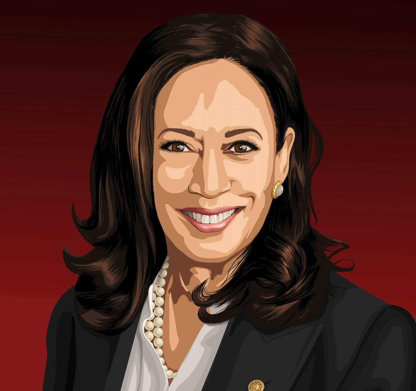 Kamala Harris, digital paint, dark hair, HD Desktop Wallpaper
