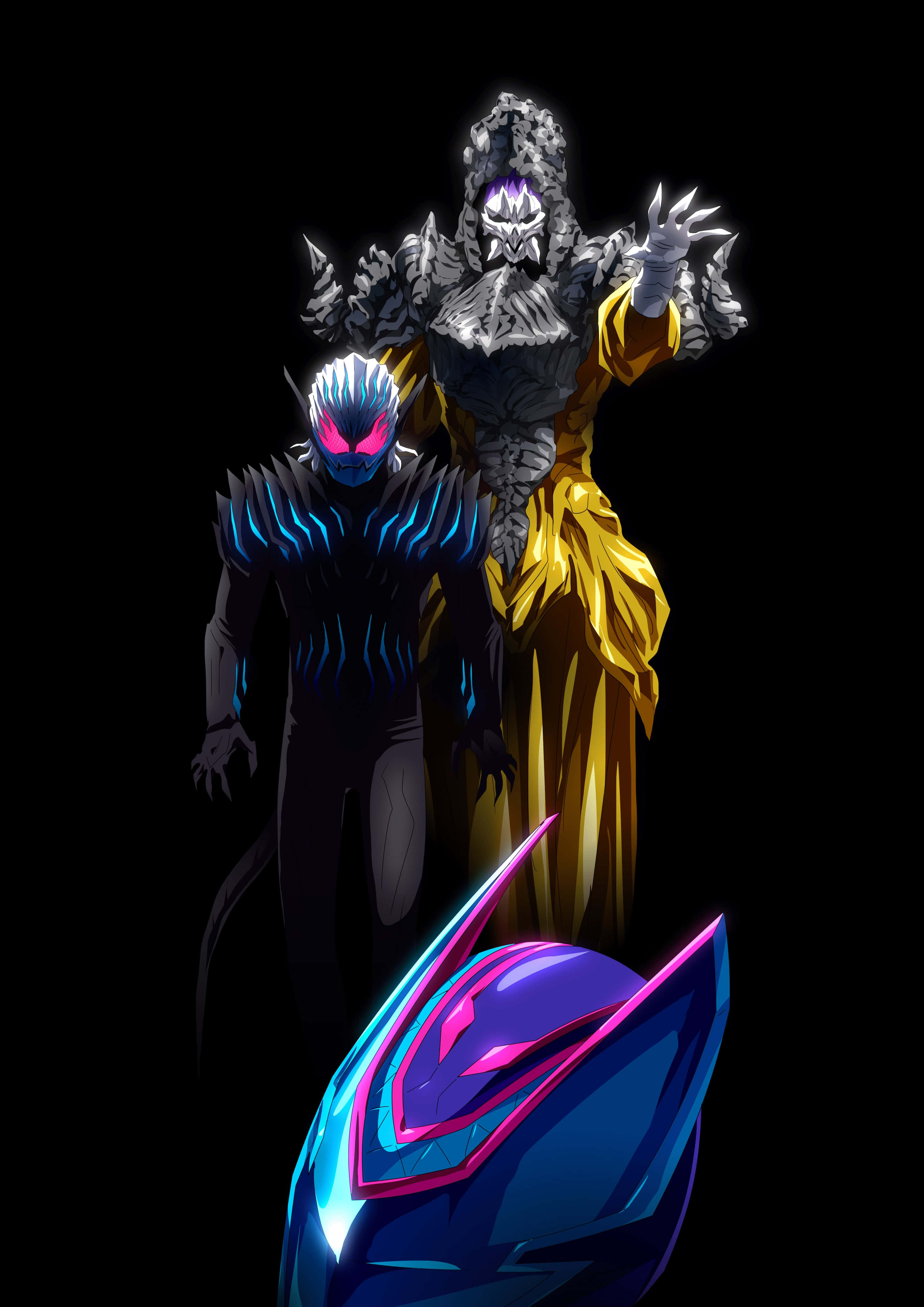 Kamen Rider Darkness and Light, glowing eyes, futuristic helmet, 4K Phone Wallpaper
