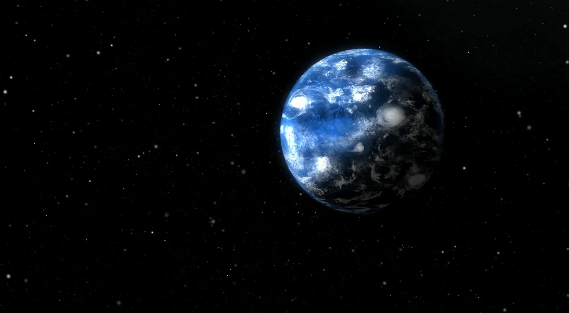 Kamino, vibrant blue planet, swirling white clouds, HD Desktop Wallpaper