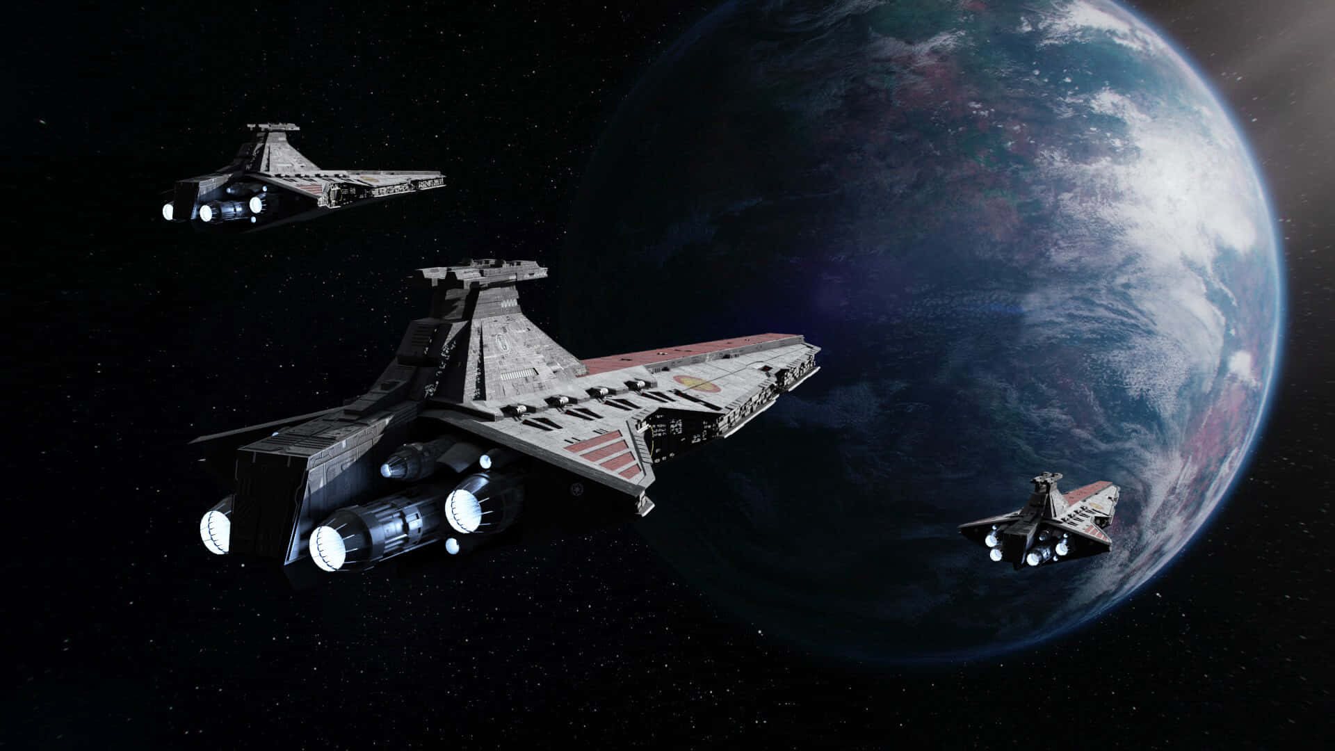 Kamino, starships, deep space, Full HD Desktop Wallpaper