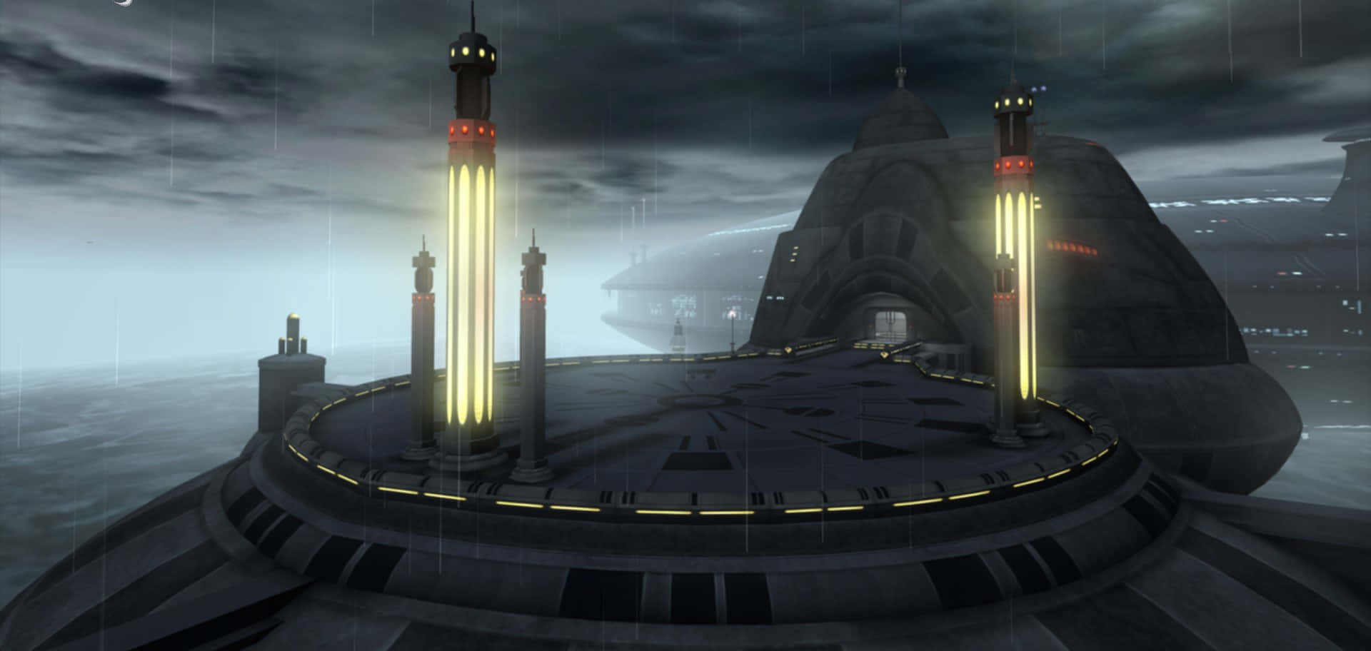 Kamino, stormy ocean, futuristic architecture, Full HD Desktop Wallpaper