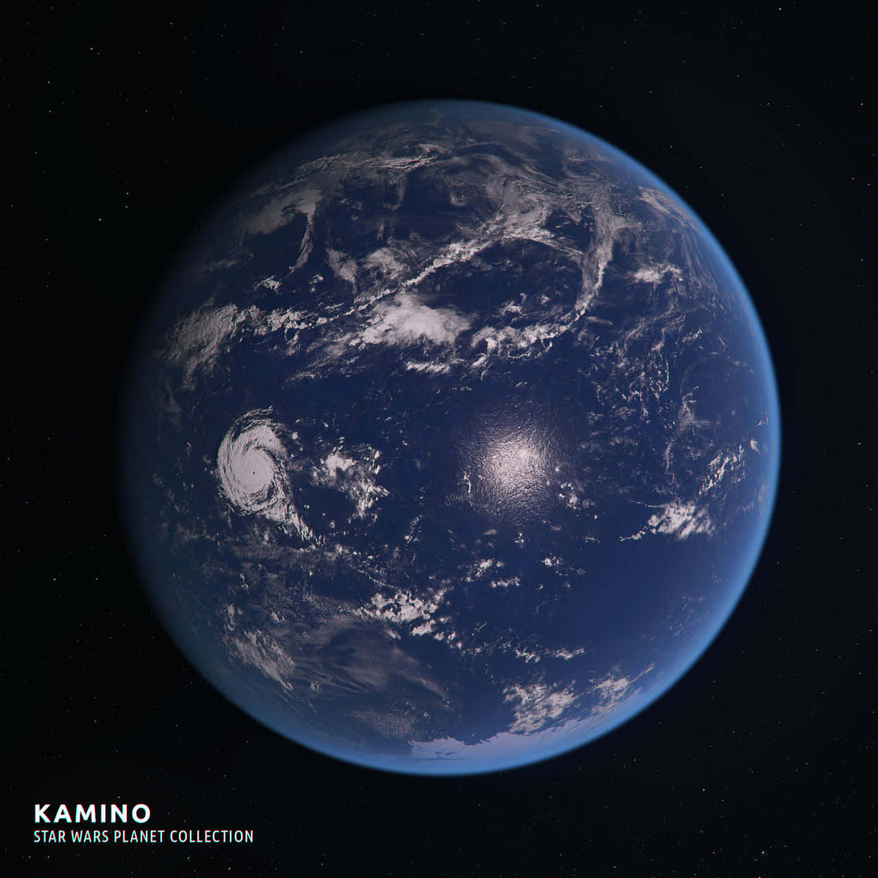 Kamino, blue planet, swirling white clouds, HD Desktop Wallpaper