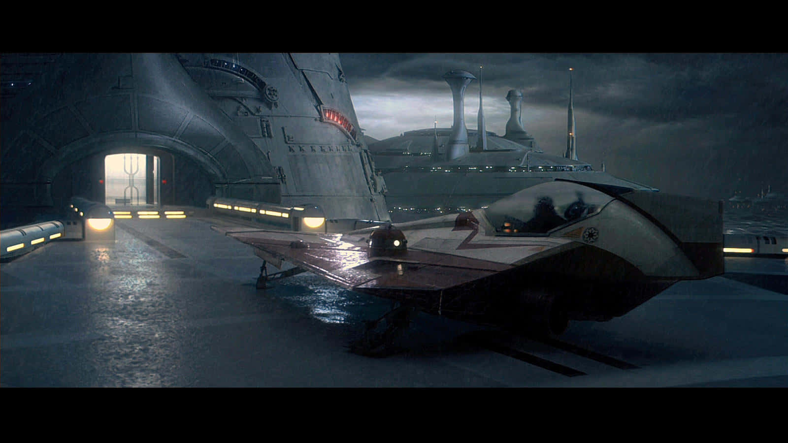 Kamino, starfighter, wet hangar deck, HD Desktop Wallpaper