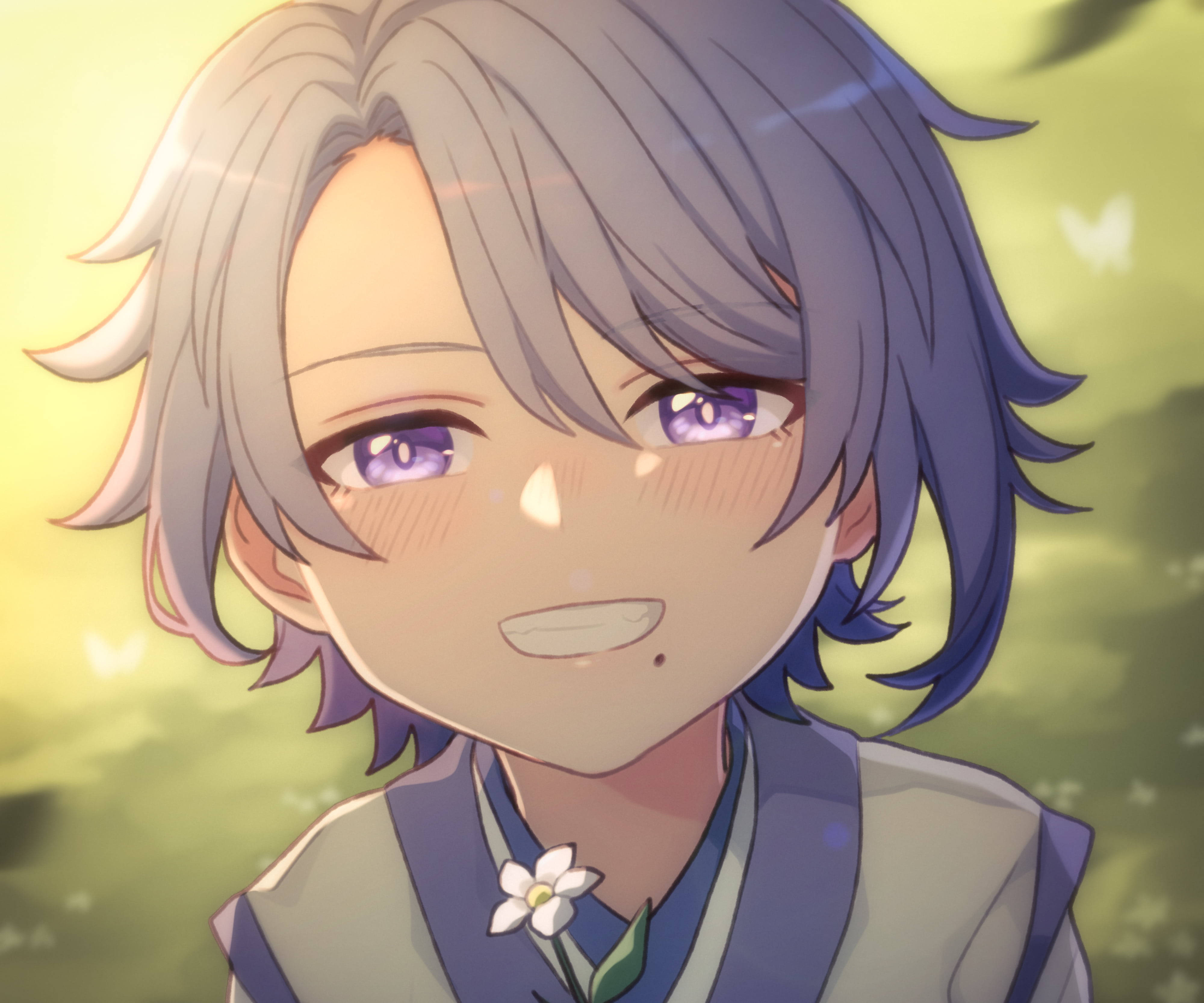 Kamisato Ayato, silver hair, purple eyes, 4K Desktop Wallpaper