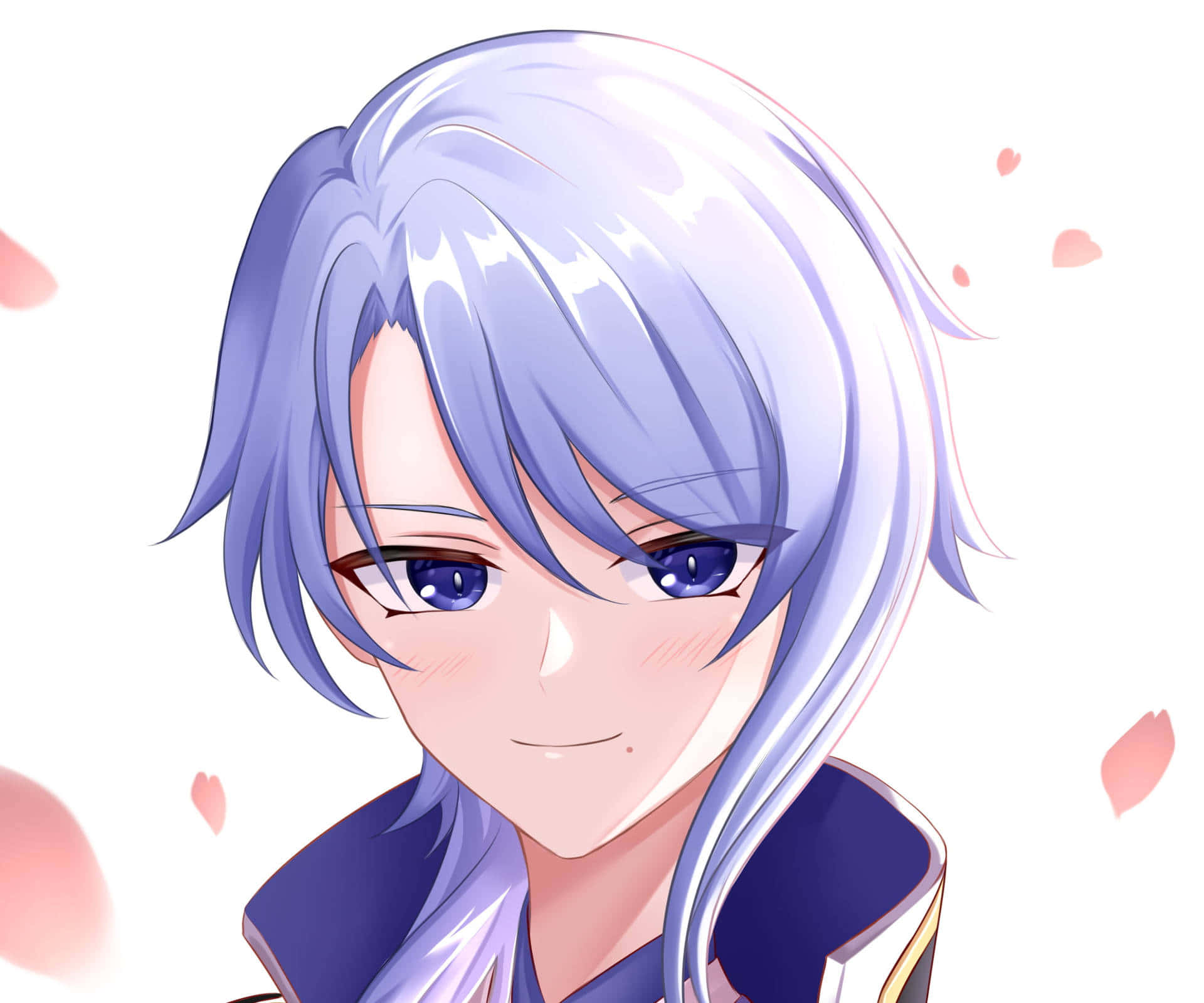 Kamisato Ayato, silver-blue hair, blue eyes, Full HD Desktop Wallpaper