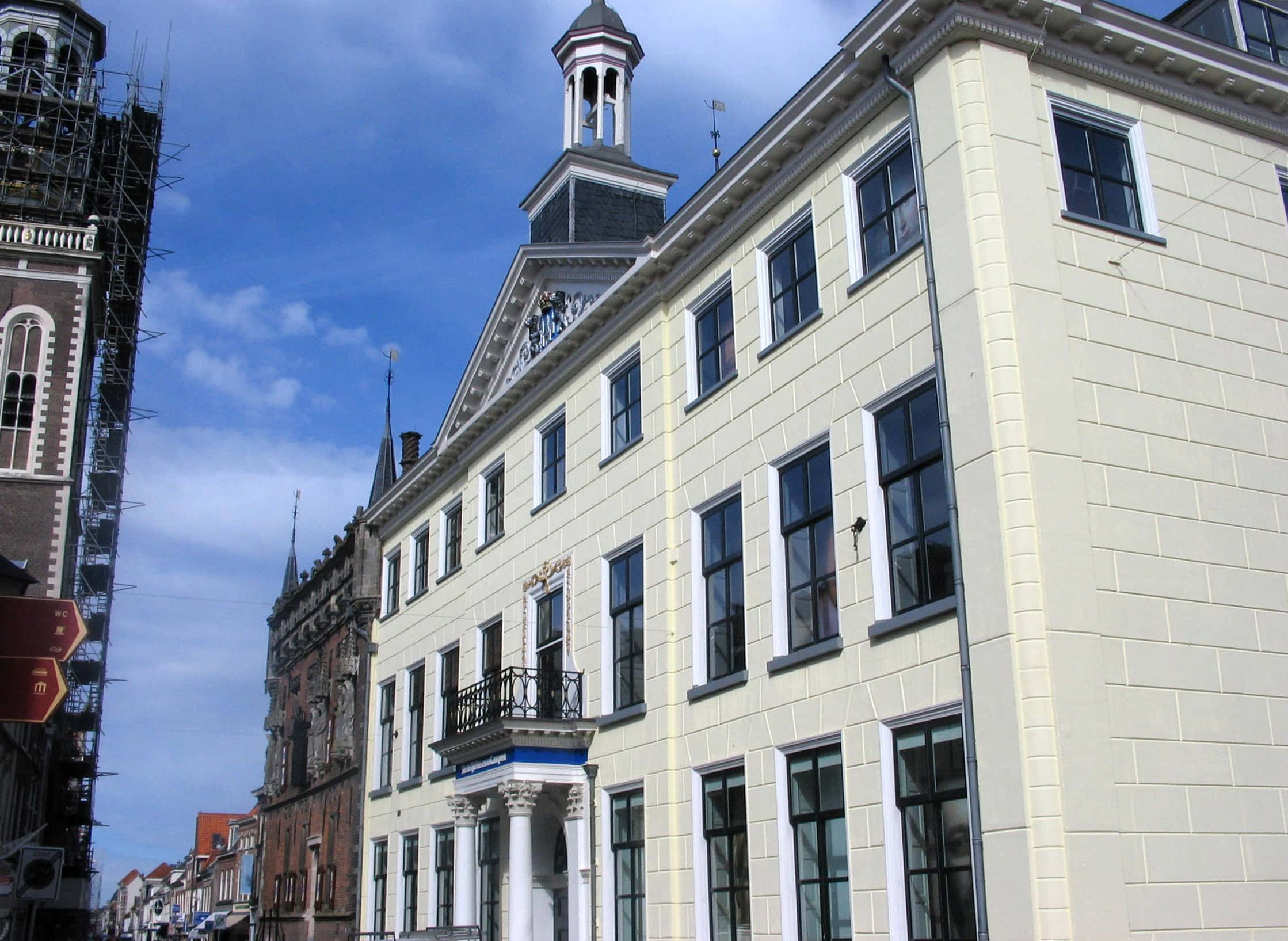 Kampen, historical buildings, blue sky, Full HD Desktop Wallpaper