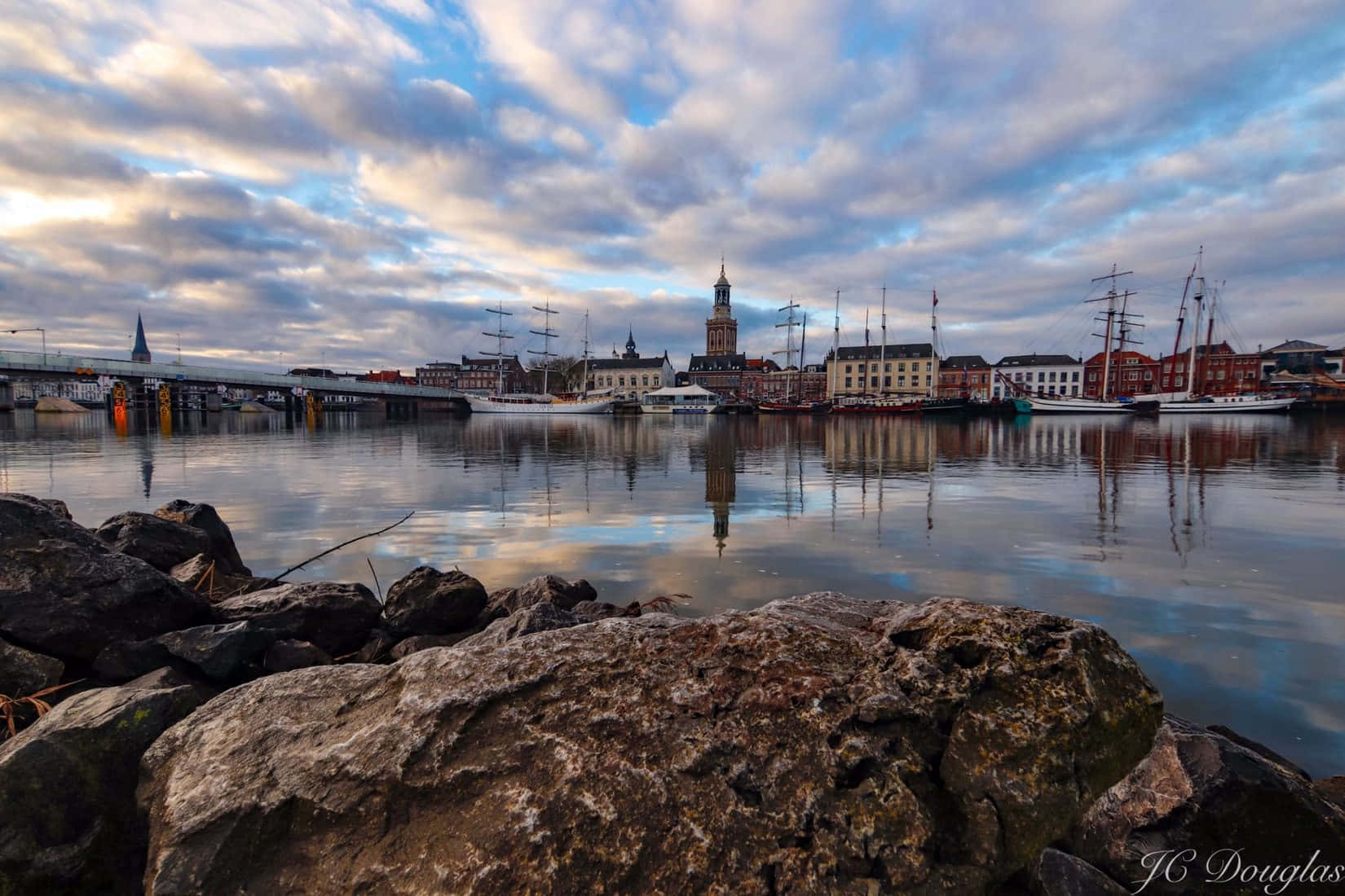 Kampen, skyline, harbor, HD Desktop Wallpaper