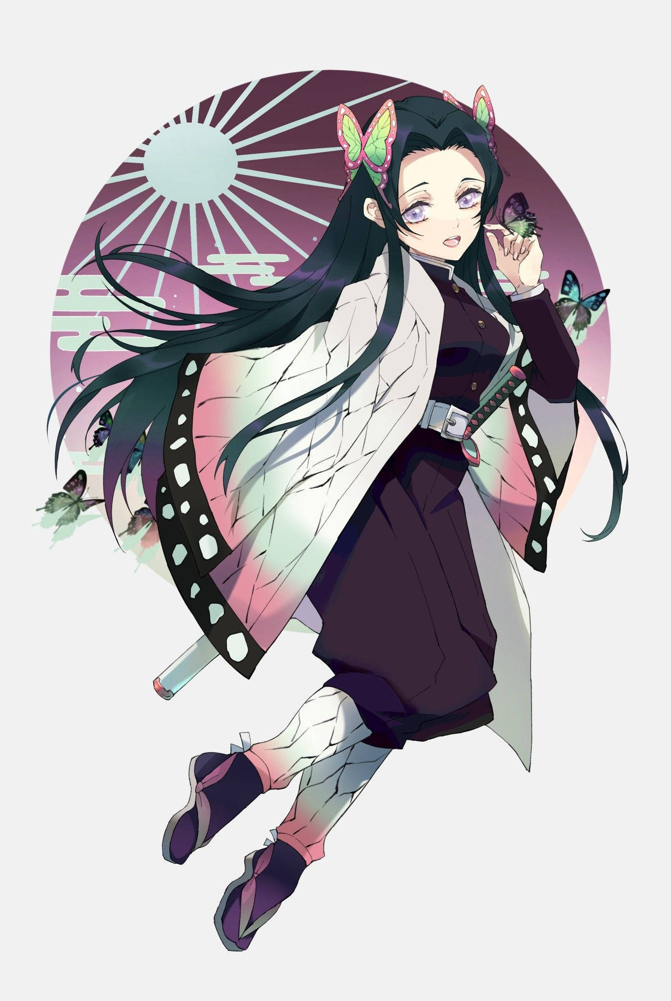 Kanae Kocho, kimono, long black hair, Full HD Phone Wallpaper