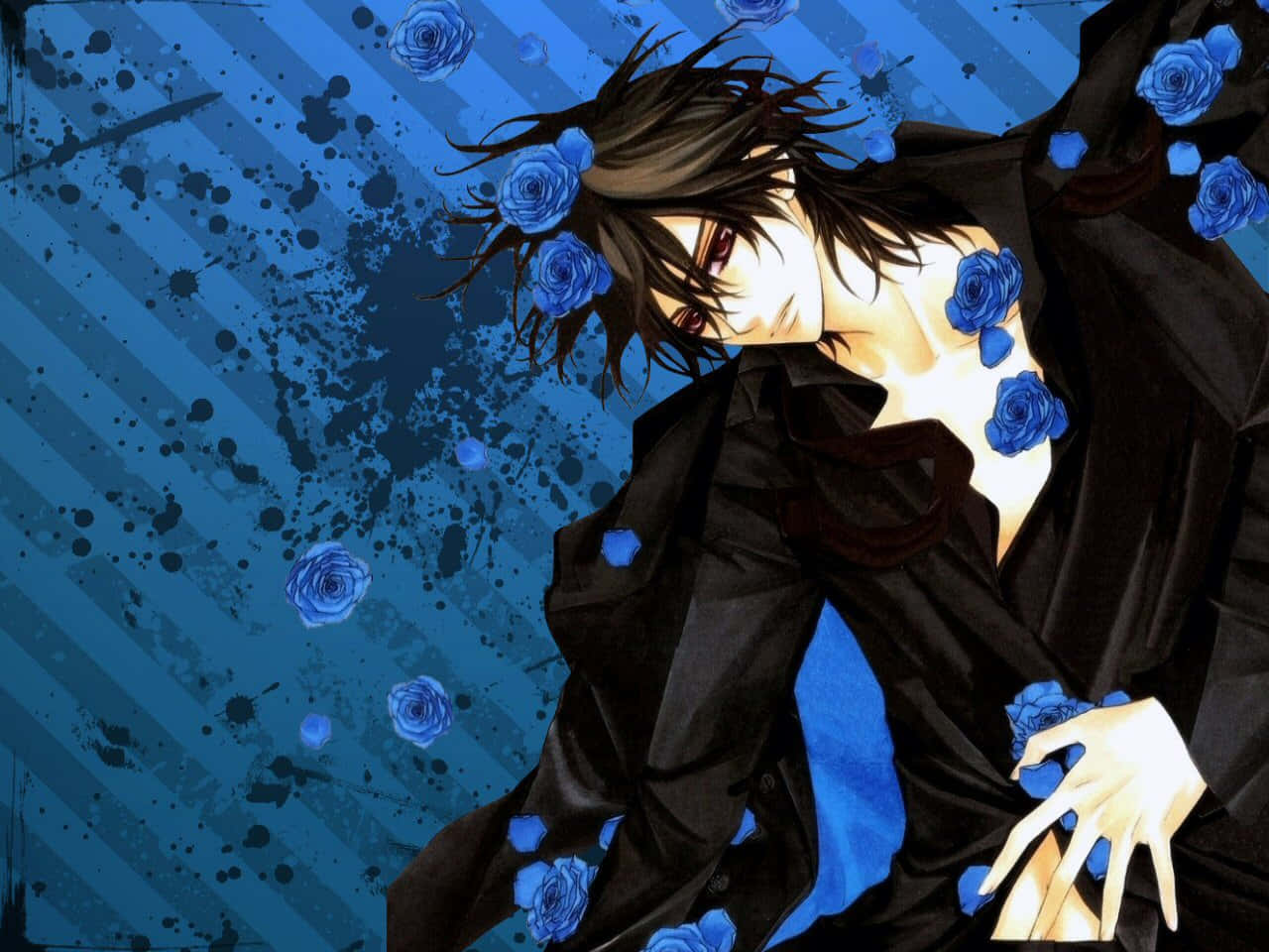Kaname Kuran, pureblood prince of the night, red eyes, HD Desktop Wallpaper
