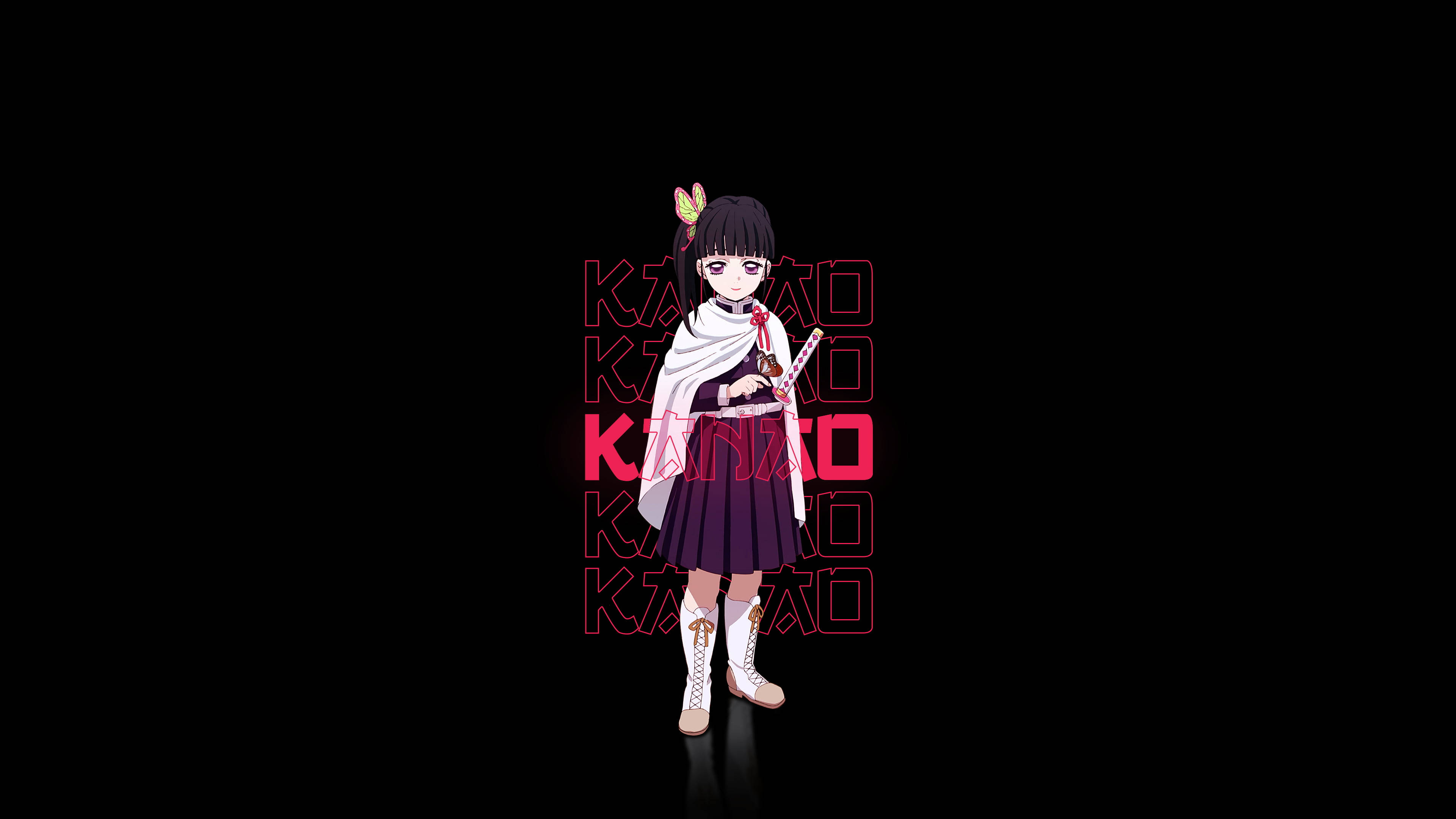 Kanao Tsuyuri, black hair, white mask, 4K Desktop Wallpaper