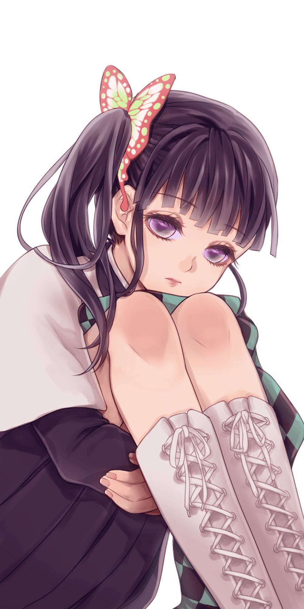 Kanao Tsuyuri, white boots, dark hair, Full HD Phone Wallpaper
