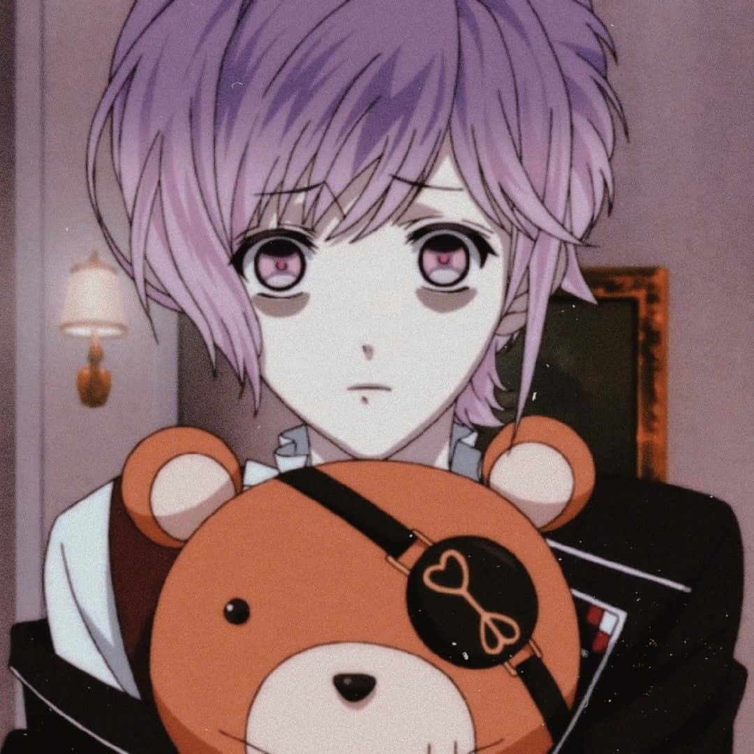 Kanato Sakamaki, purple-haired, pink eyes, SD Desktop Wallpaper