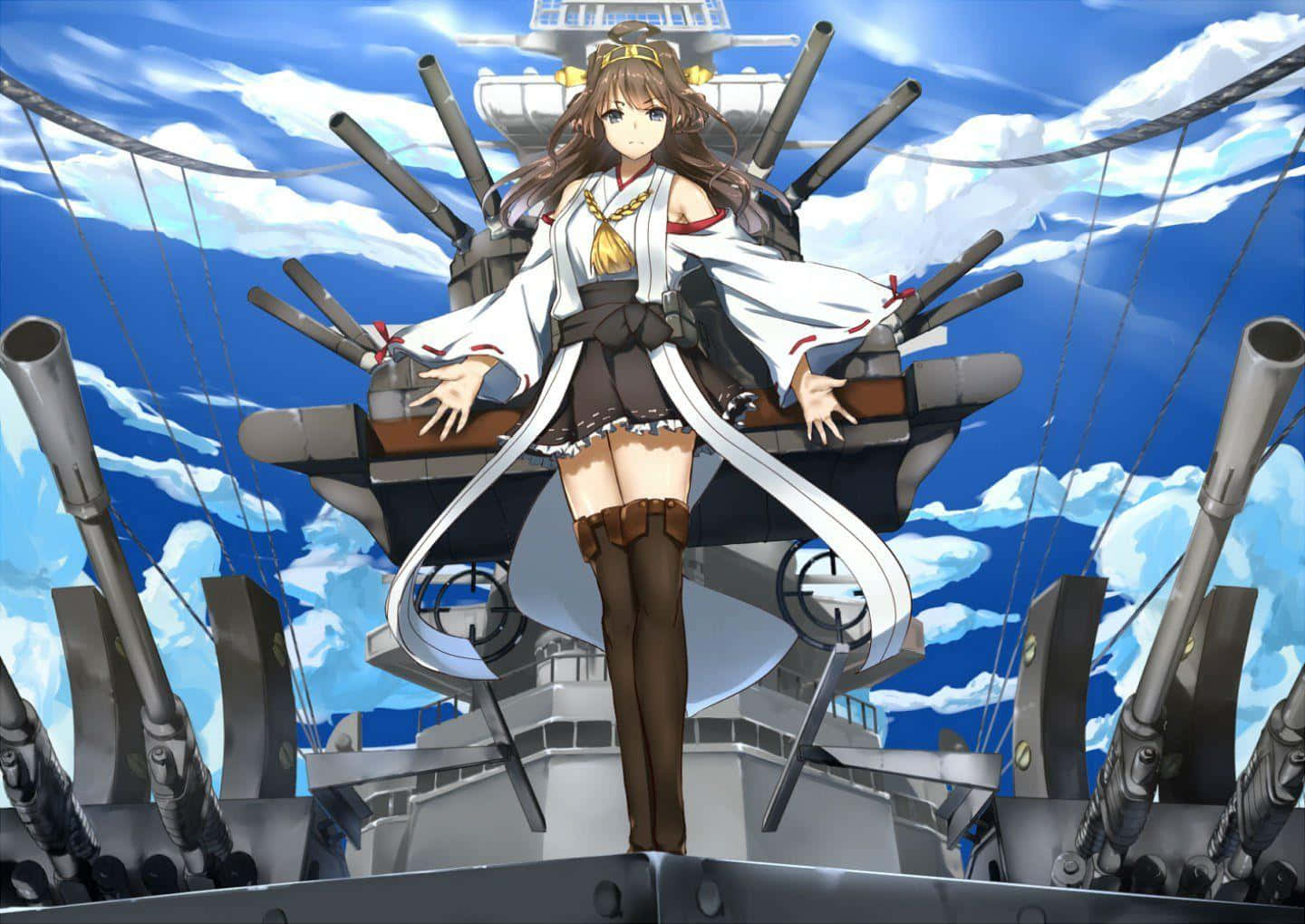 Kancolle, anime girl, white kimono, HD Desktop Wallpaper