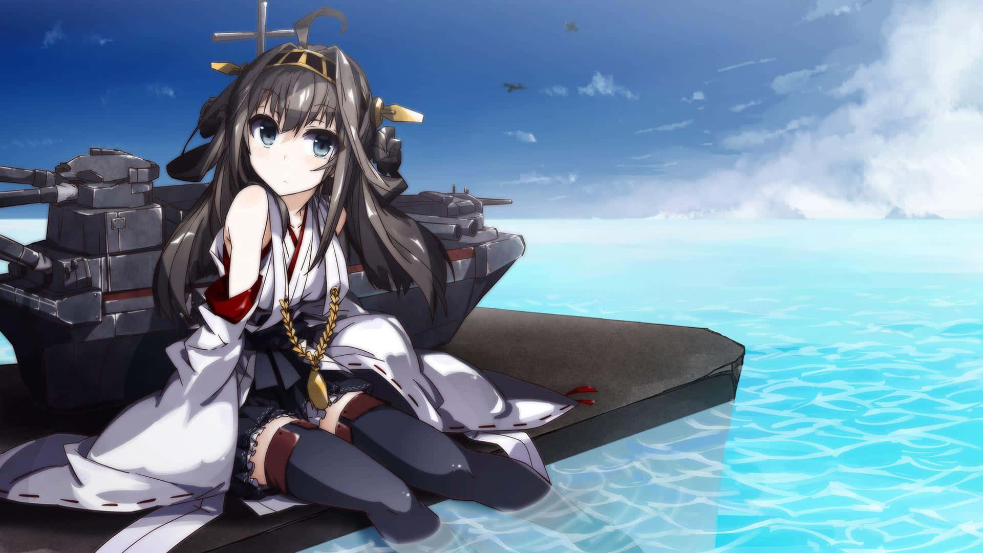 Kancolle, anime girl, white outfit, Full HD Desktop Wallpaper