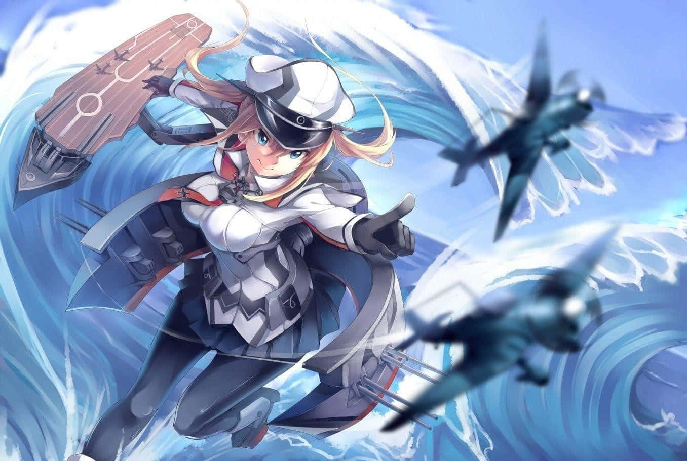 Kancolle, anime girl, naval uniform, HD Desktop Wallpaper