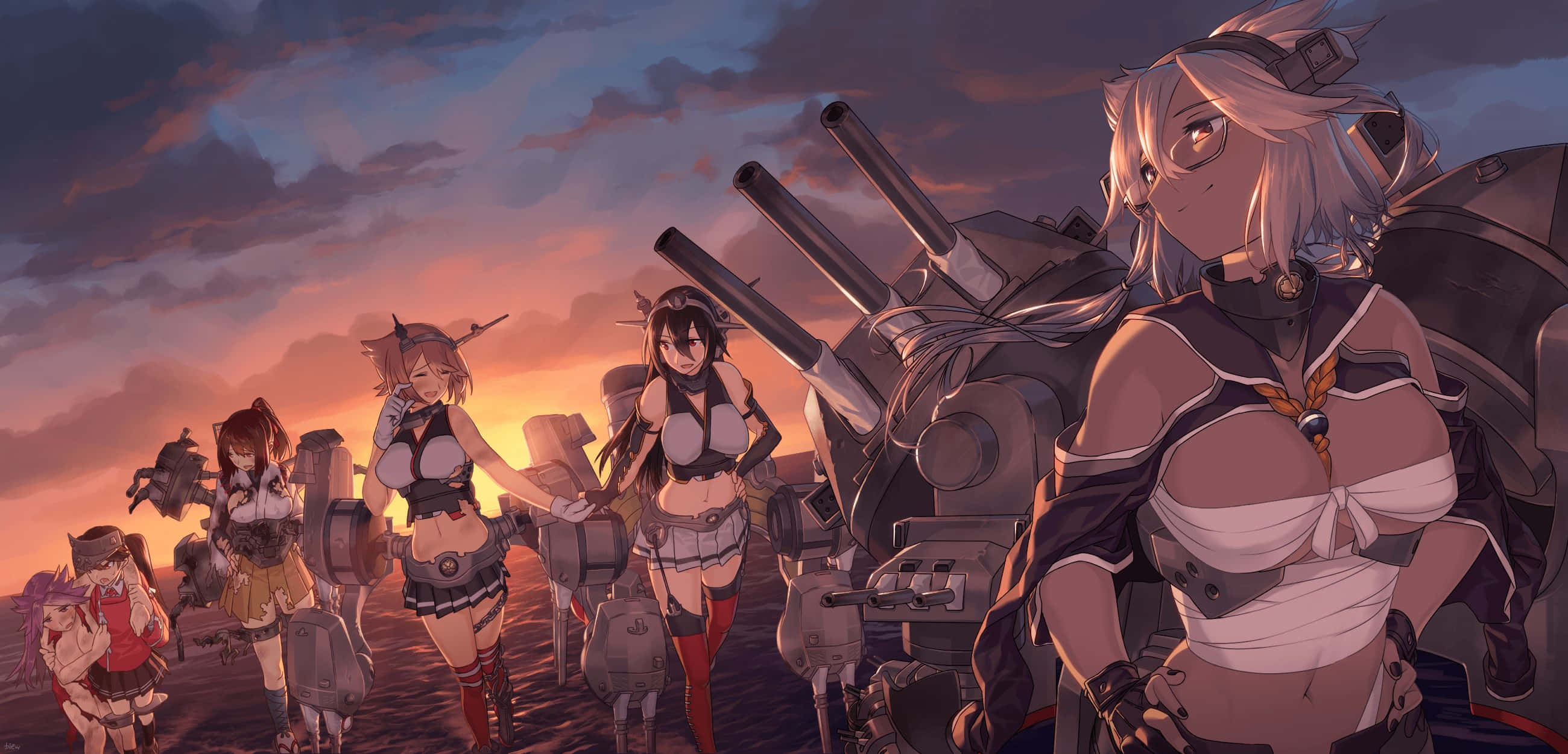 Kancolle, sailor outfits, warships, 2K Desktop Wallpaper