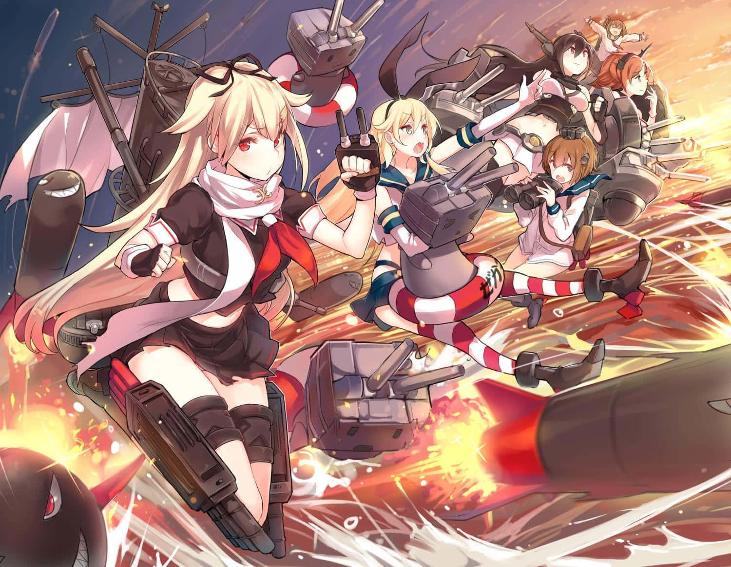 Kancolle, fleet girls, ship guns, HD Desktop Wallpaper