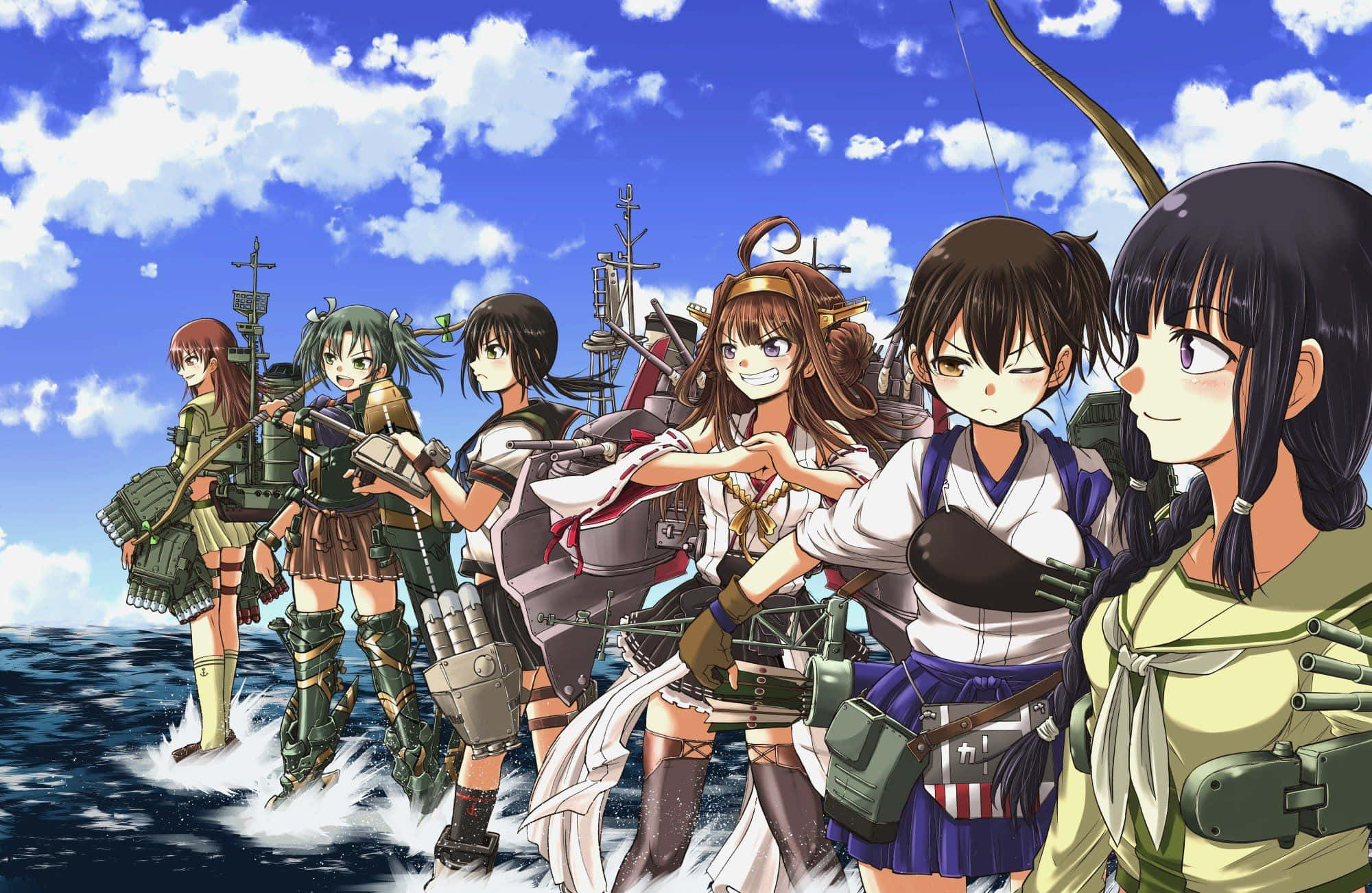 Kancolle, warship deck, military gear, Full HD Desktop Wallpaper