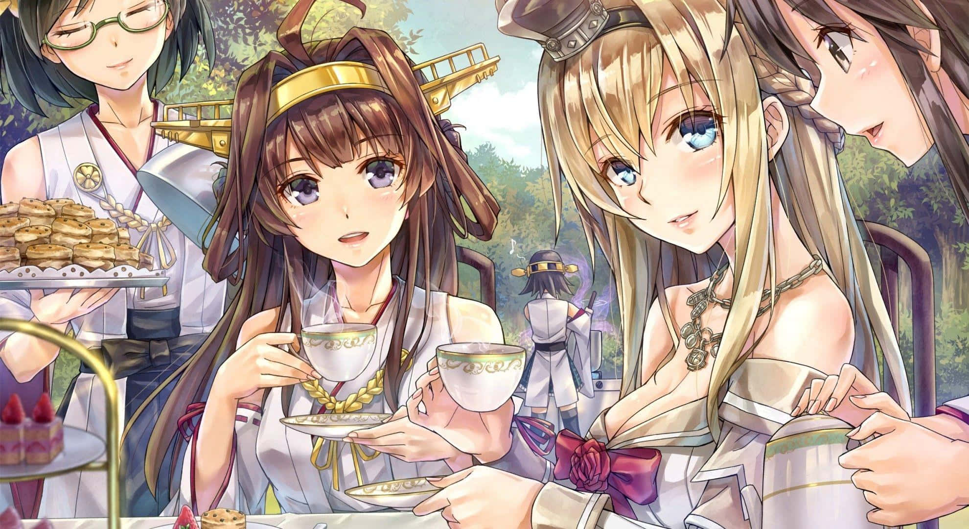 Kancolle, anime girls, elegant outfits, Full HD Desktop Wallpaper