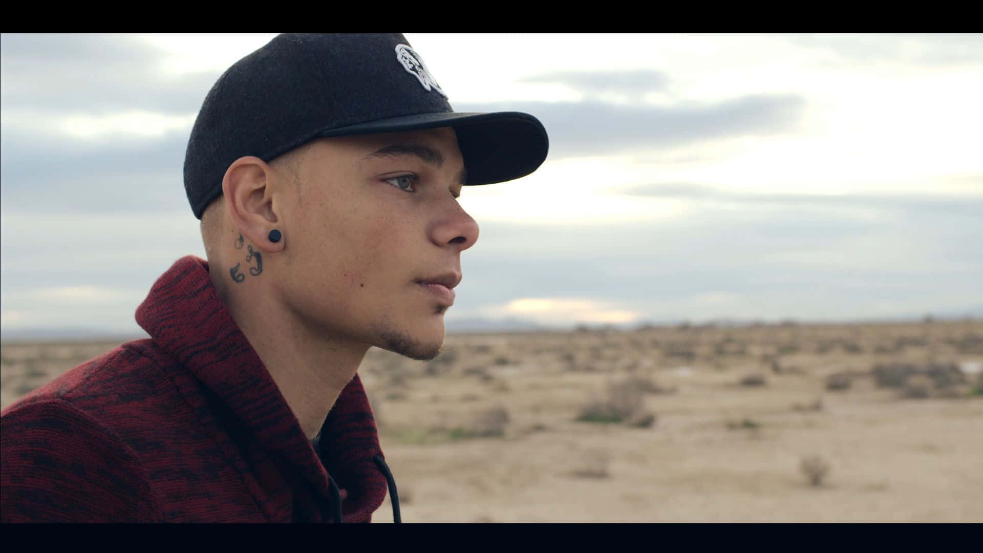 Kane Brown, black cap, red hoodie, Full HD Desktop Wallpaper