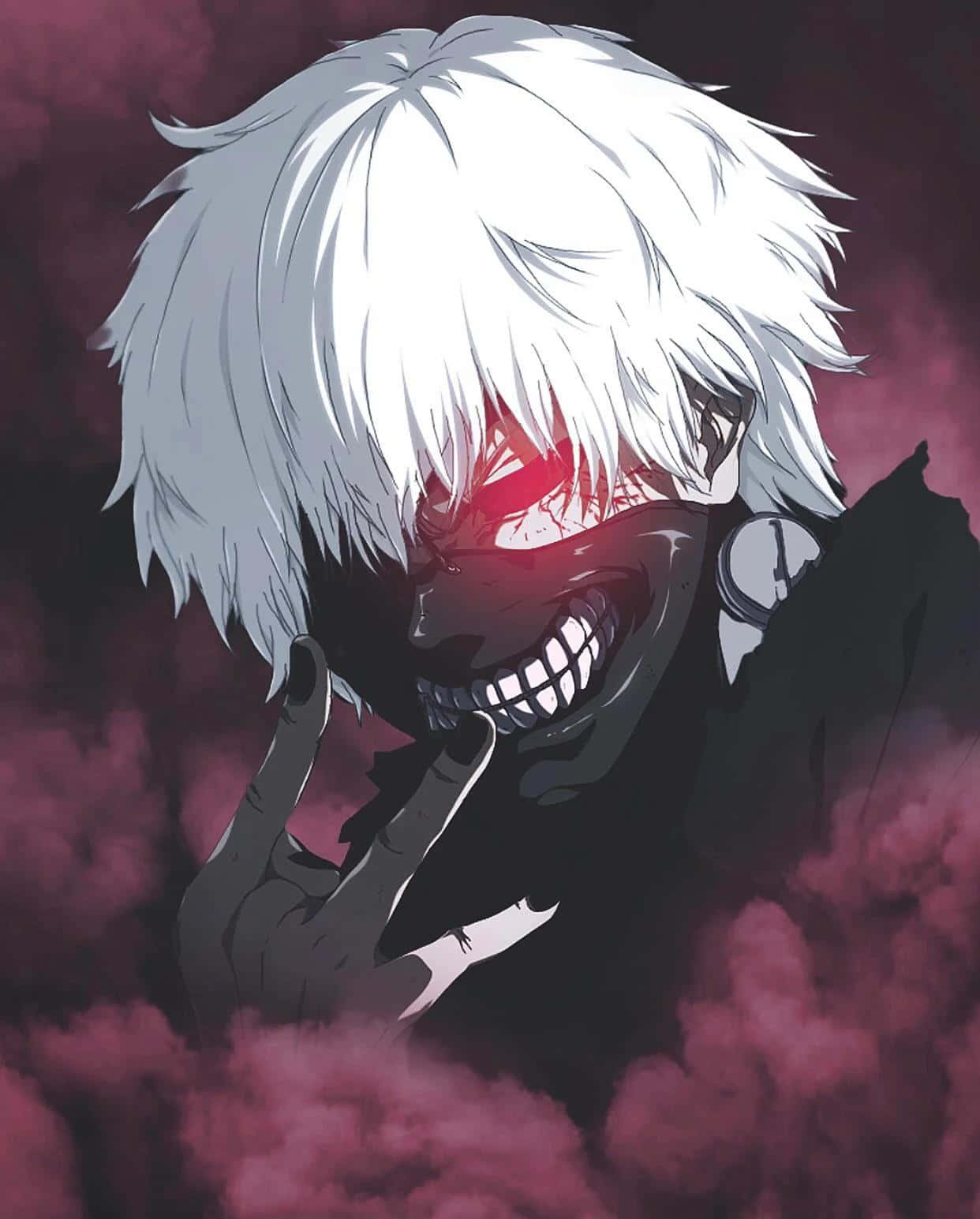 Kaneki, red smoke, white hair, HD Phone Wallpaper