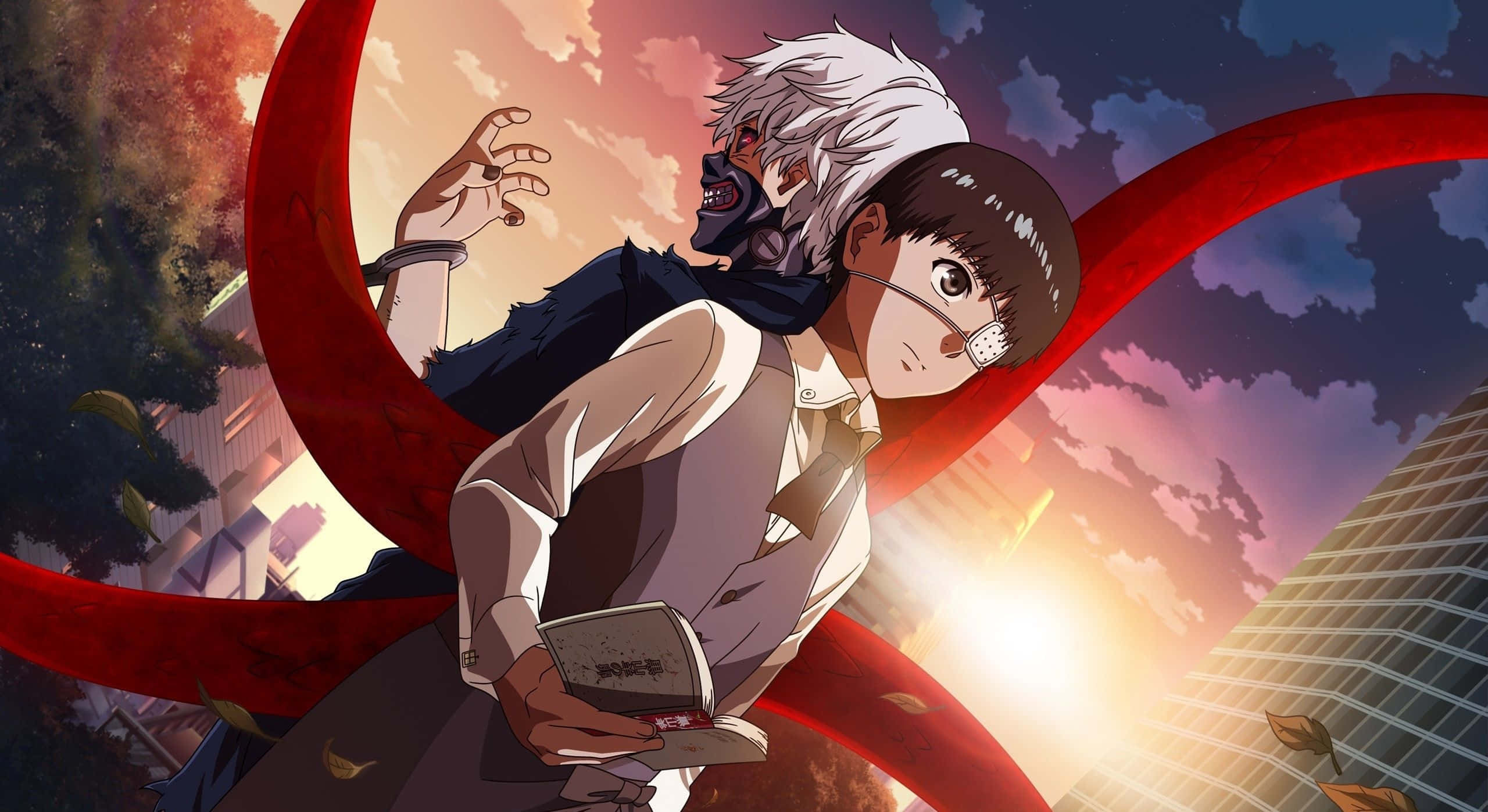Kaneki Sad, anime boy, glasses, 2K Desktop Wallpaper