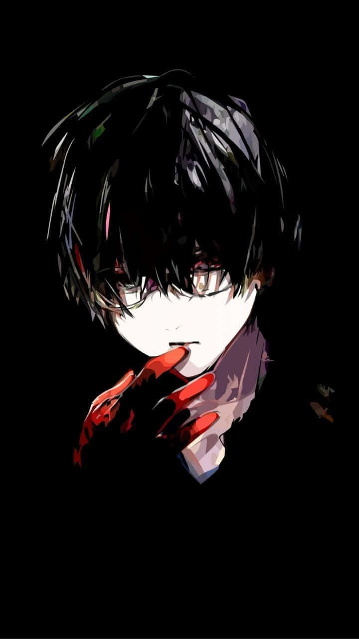 Kaneki, black hair, red eyes, HD Phone Wallpaper