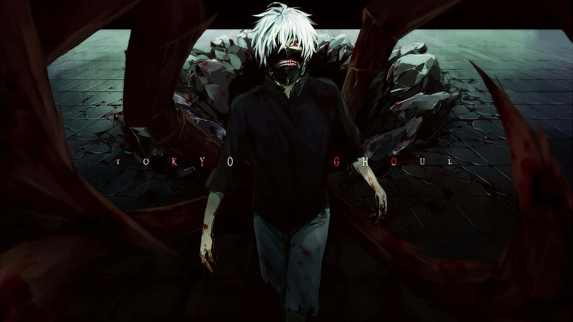 Kaneki, sad, dark ghoul form, Full HD Desktop Wallpaper