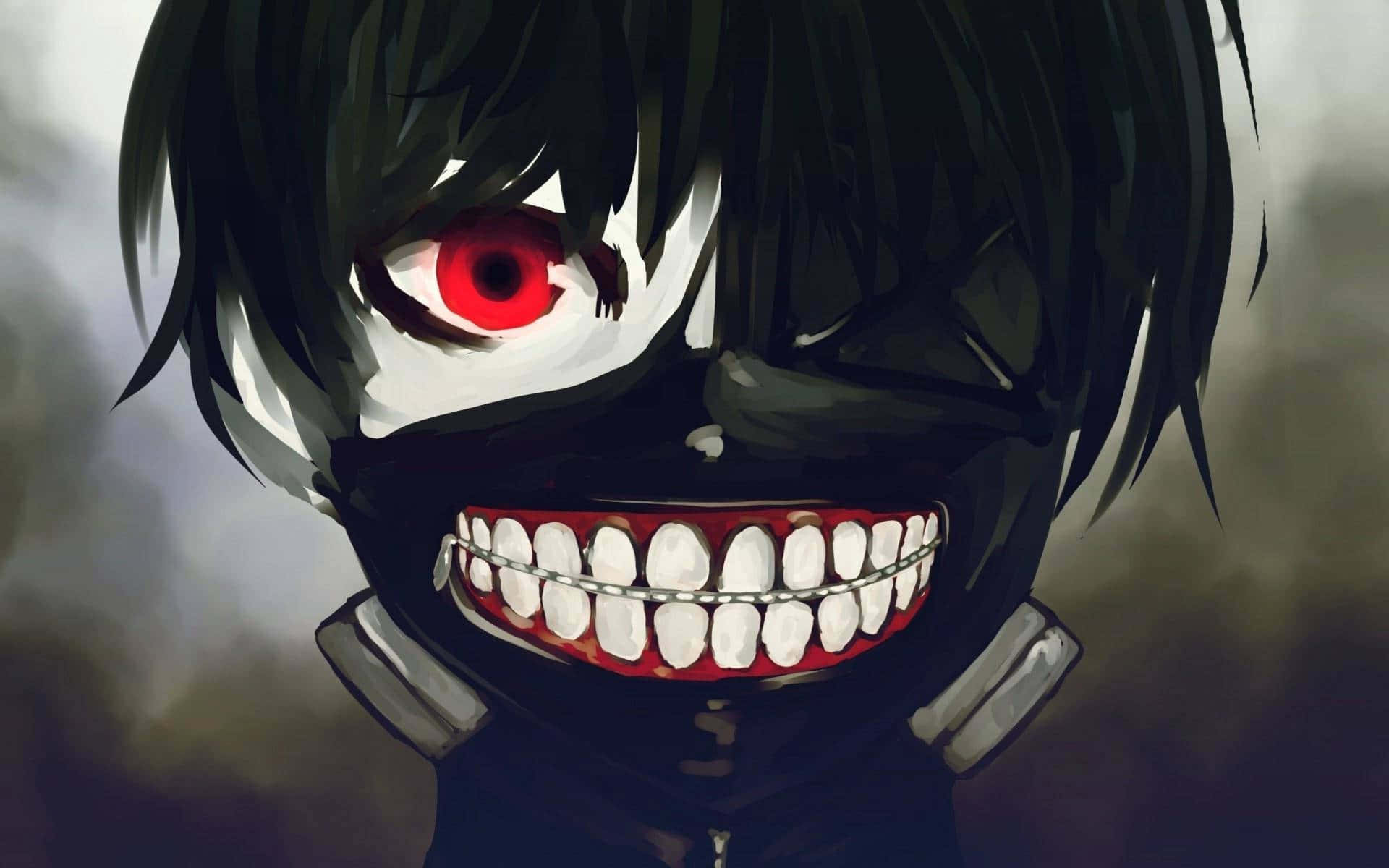 Kaneki, black hair, red eye, Full HD Desktop Wallpaper