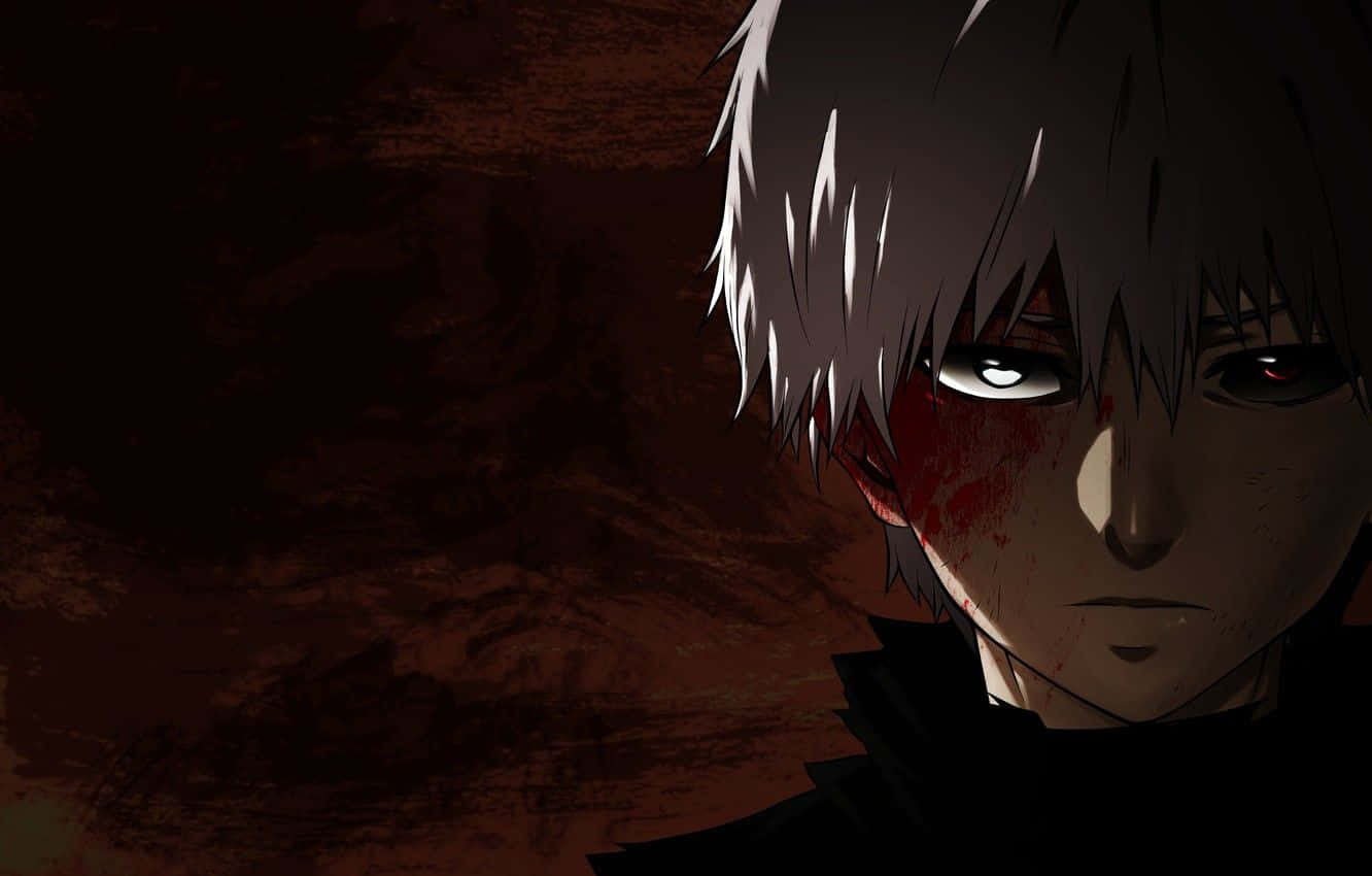 Kaneki, silver-haired, bloodied face, HD Desktop Wallpaper