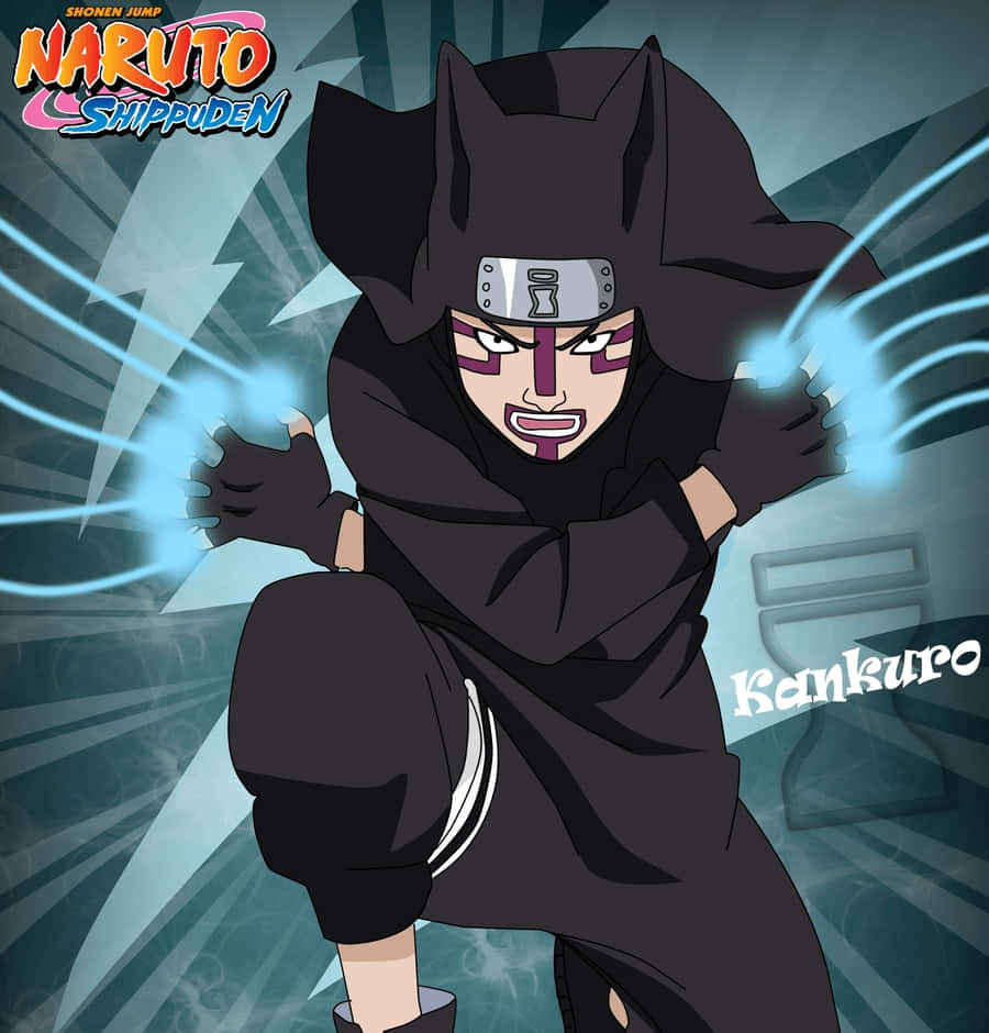 Kankuro, Naruto Shippuden, blue chakra, SD Phone Wallpaper