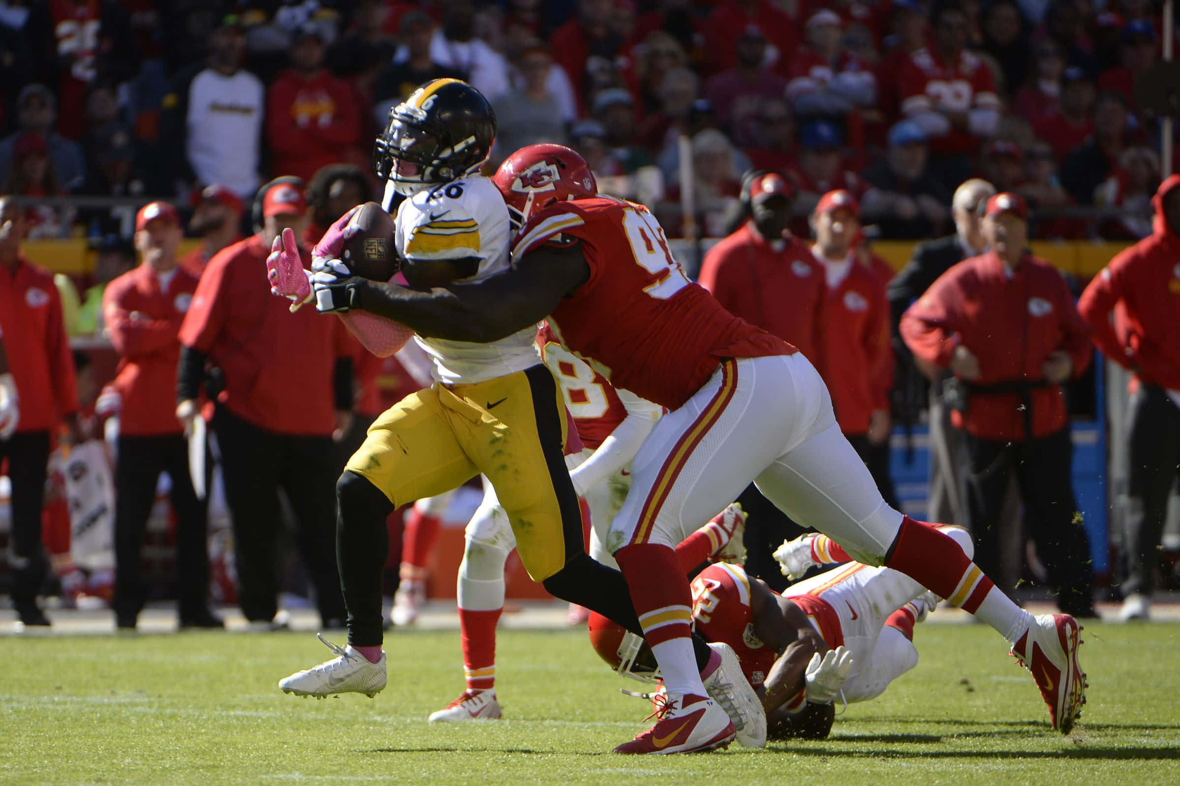 Kansas City Chiefs, yellow and black, red and white, Full HD Desktop Wallpaper