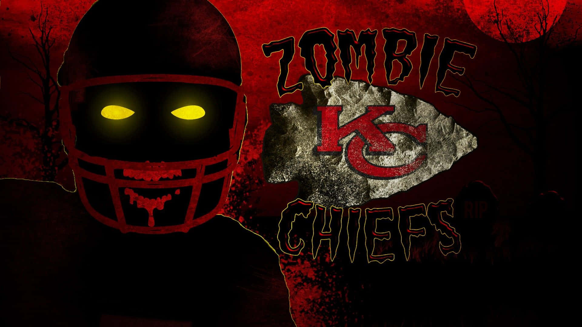 Kansas City Chiefs, 4K, zombie football player, Full HD Desktop Wallpaper