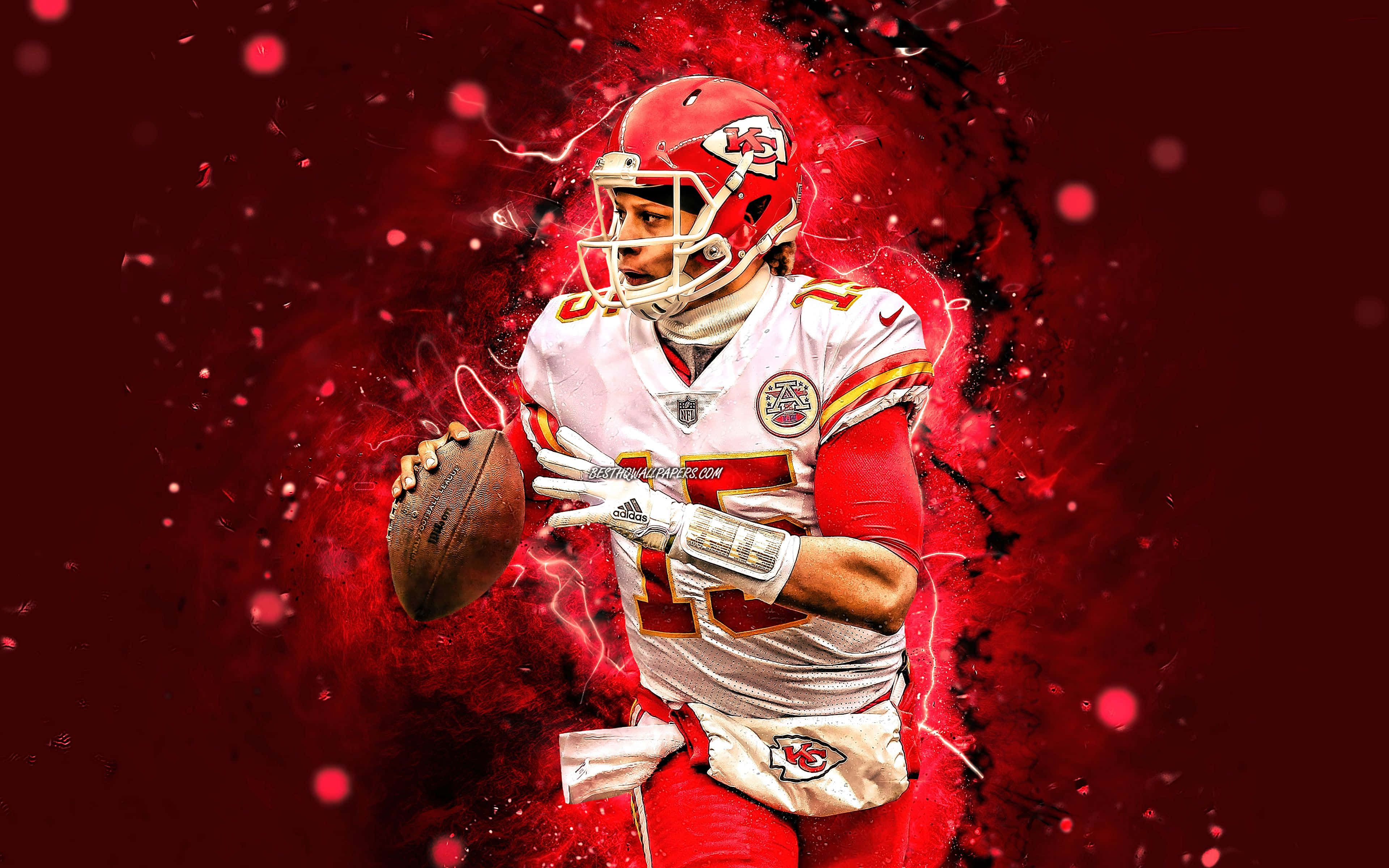 Kansas City Chiefs, white and red uniform, football quarterback, 4K Desktop Wallpaper