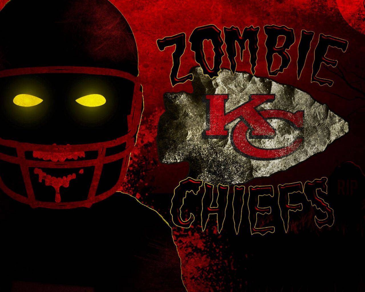 Kansas City Chiefs, zombie football player, Chiefs helmet, HD Desktop Wallpaper