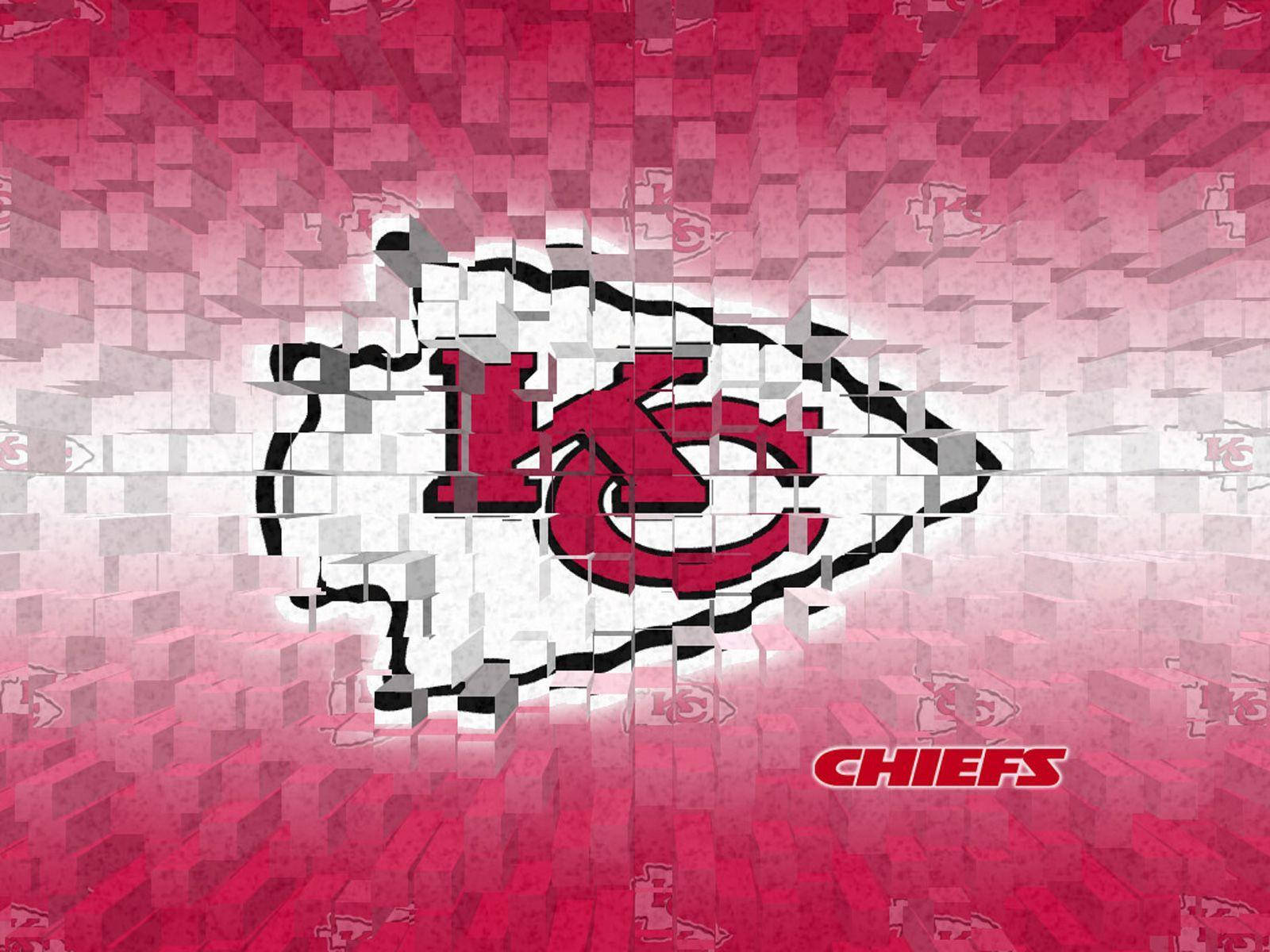 Kansas City Chiefs, pink and white pixelated wall, repeating team marks, HD Desktop Wallpaper