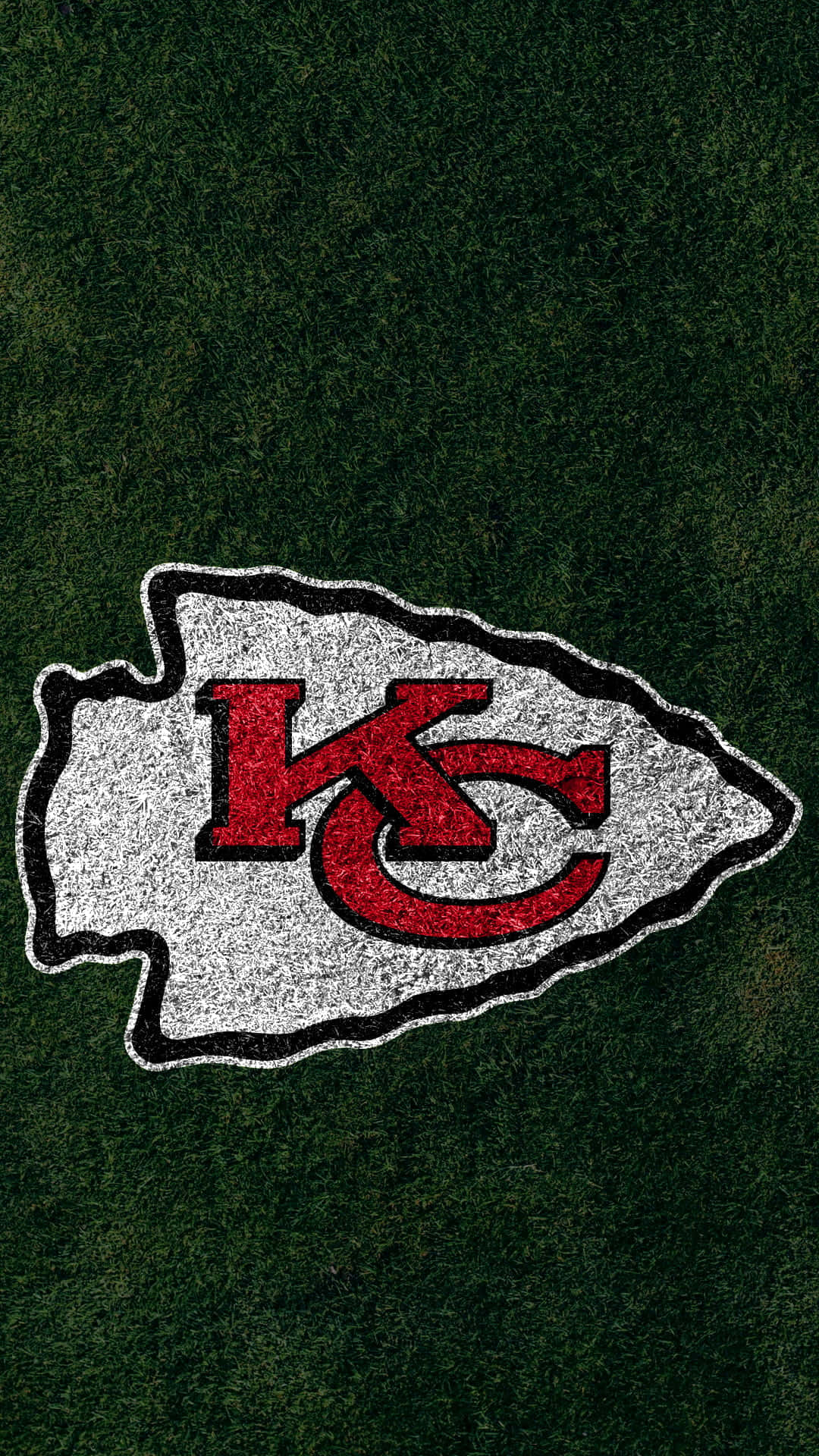 Kansas City Chiefs, logo, dark green grass field, Full HD Phone Wallpaper