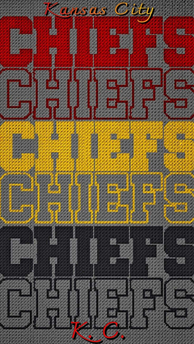Kansas City Chiefs, CHIEFS, red yellow and black knitted pattern, HD Phone Wallpaper