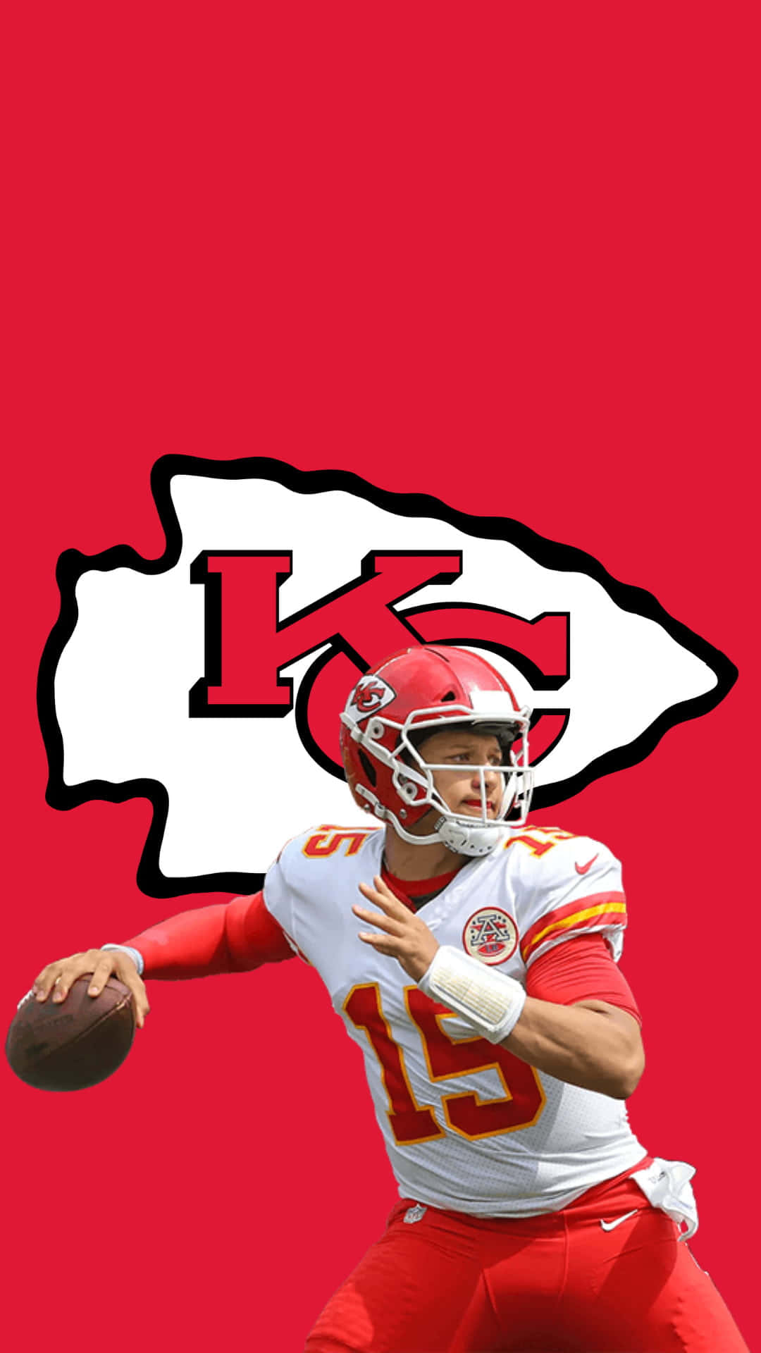 Kansas City Chiefs, quarterback, red and white uniform, Full HD Phone Wallpaper