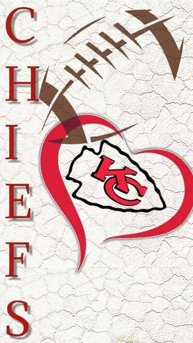 Kansas City Chiefs, iPhone, red heart-shaped outline, HD Phone Wallpaper